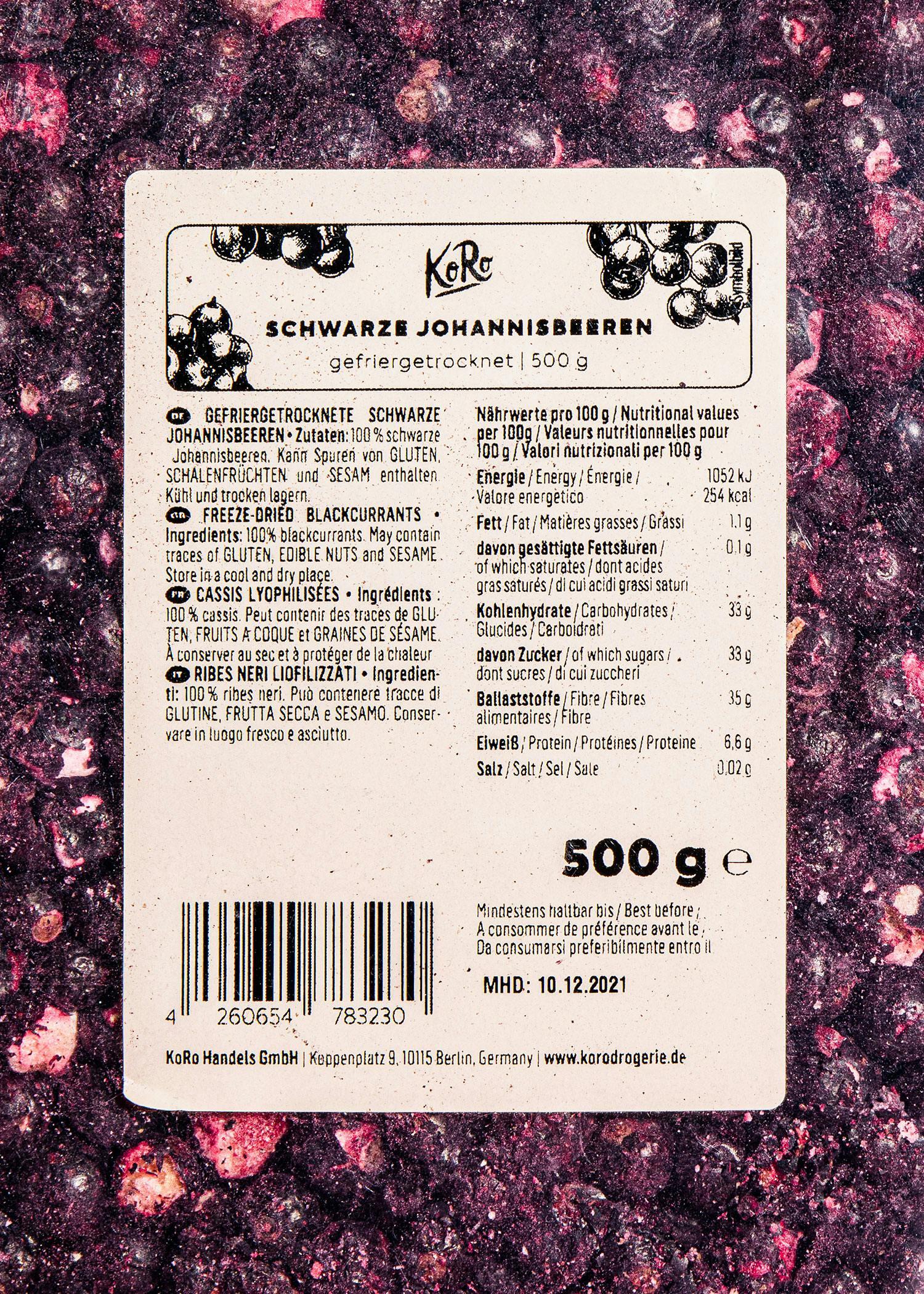 KoRo - Cassis lyophilisés 500 g 4/6