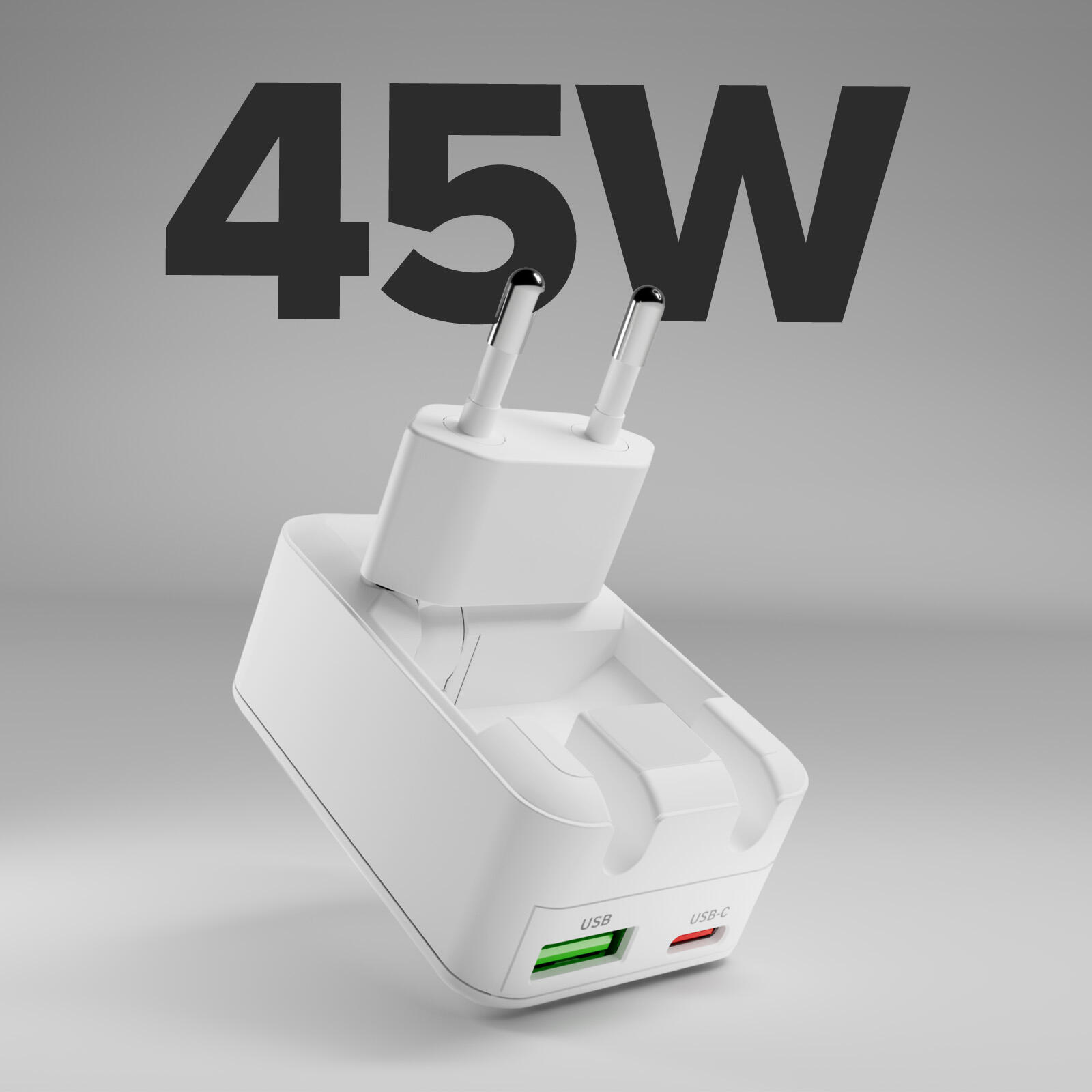 Caricatore da Parete Flexi Wall Charger 45W con Spina Pieghevole 2/7