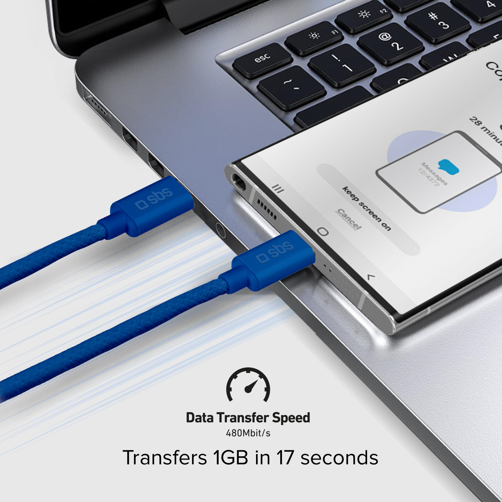 Cavo USB-C - USB-C in tessuto con fermacavo, 1.5 metri 6/7