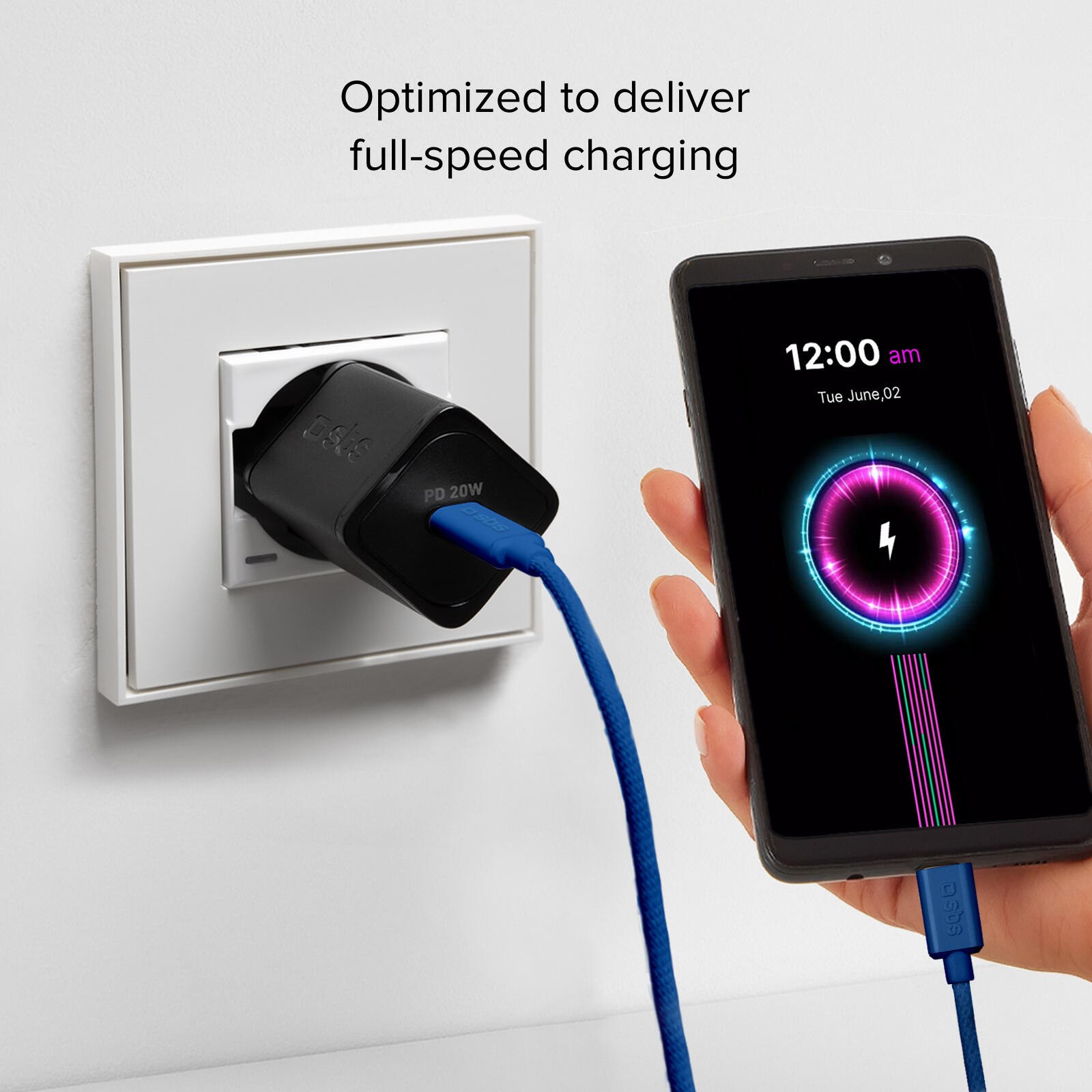 Cavo USB-C - USB-C in tessuto con fermacavo, 1.5 metri 7/7