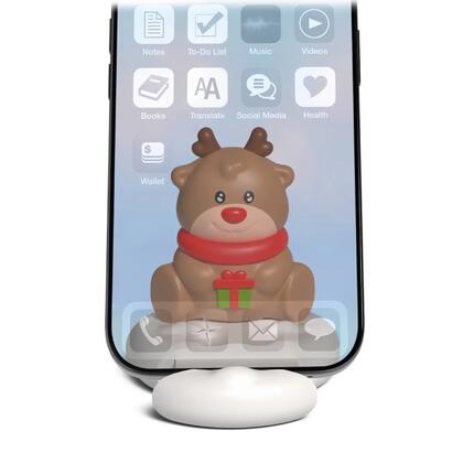 Support pour téléphone portable avec logement coulissant et motif renne de Noël