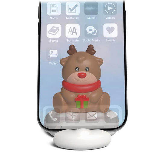 Support pour téléphone portable avec logement coulissant et motif renne de Noël