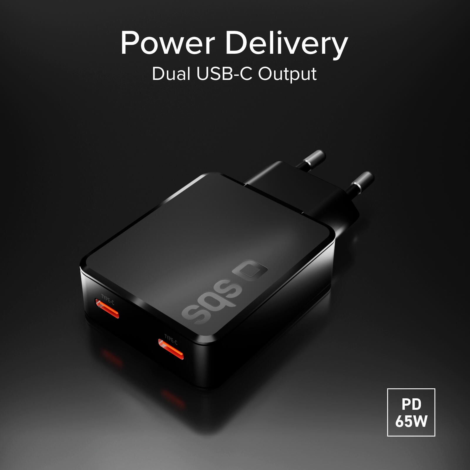 Caricatore da muro 65w USB-C Ultra Slim con doppia uscita 5/7