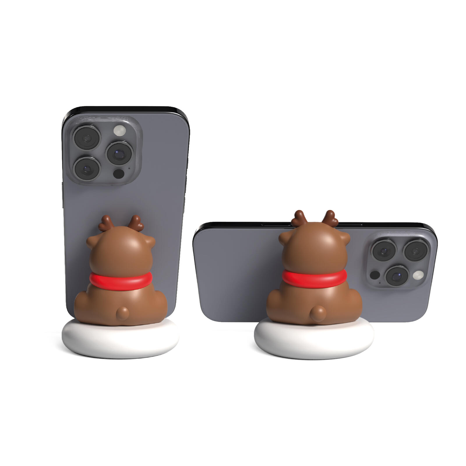 Support pour téléphone portable avec logement coulissant et motif renne de Noël 3/3