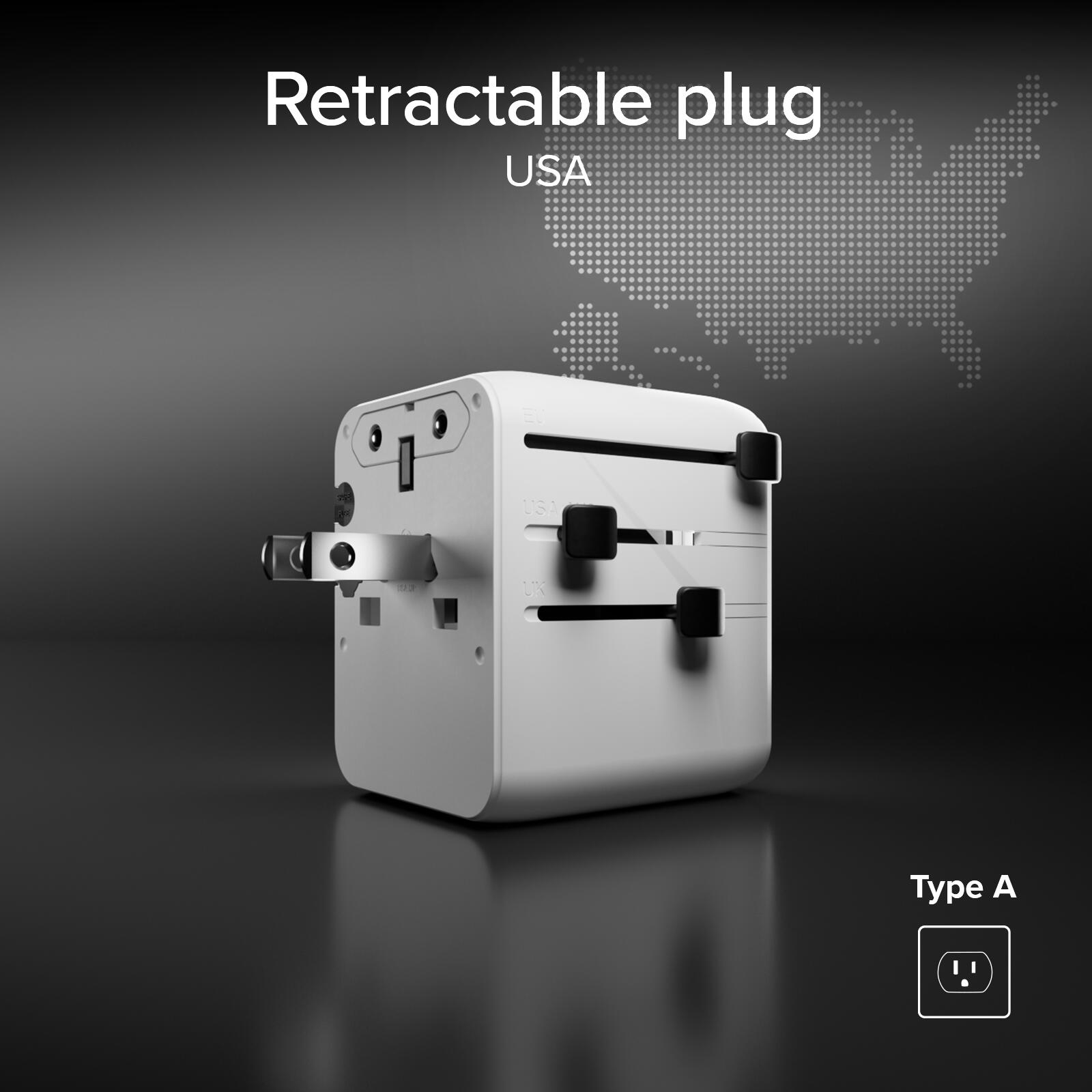 Adaptateur universel de voyage Europe, Amérique, Asie, Afrique 7/7