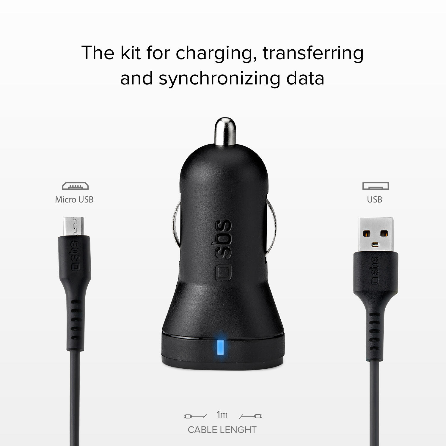 Kit mini caricatore auto 10 Watt - Ricarica rapida e cavo USB-Micro-USB incluso 2/4