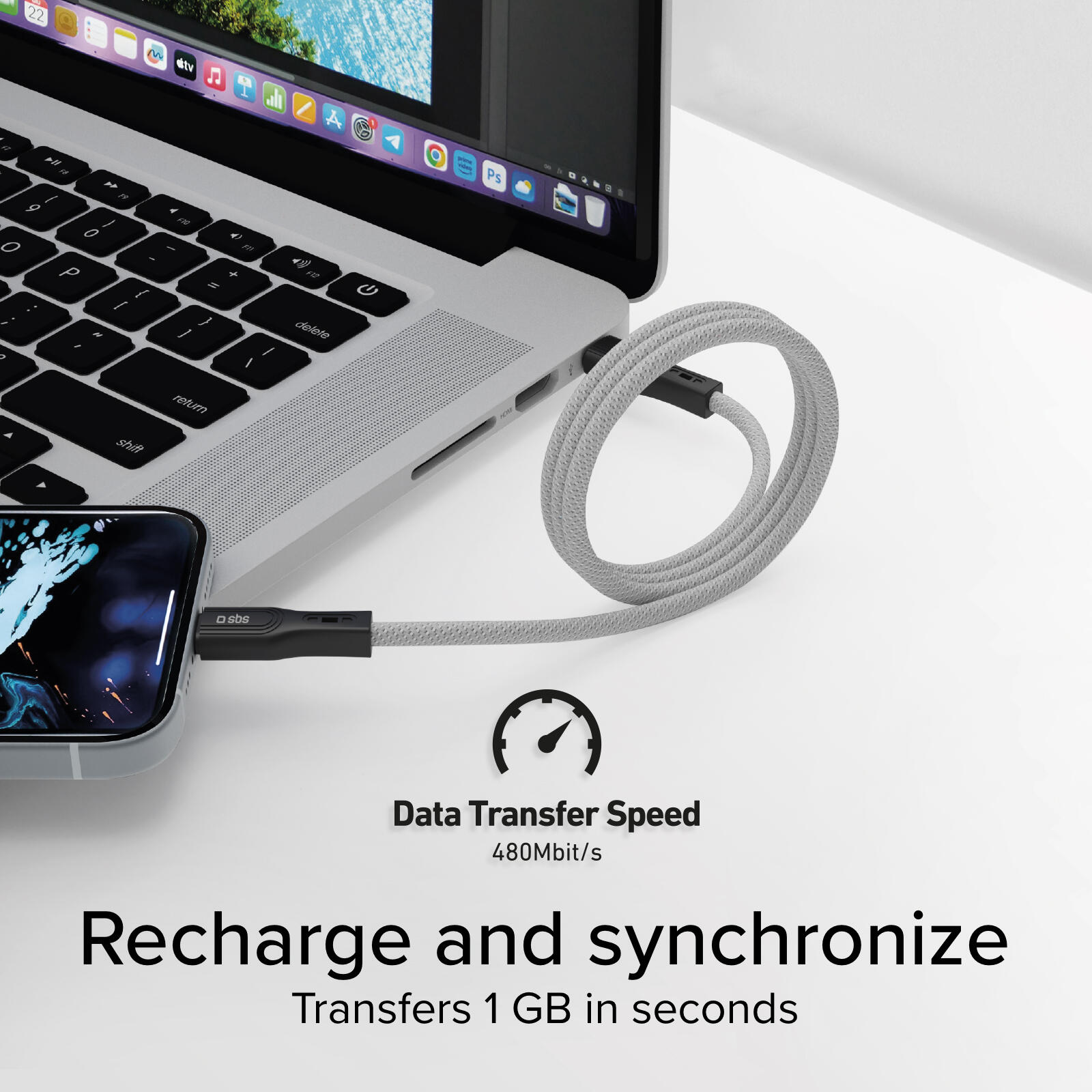 Cavo USB-C - USB-C con finitura magnetica, 1 metro 5/7