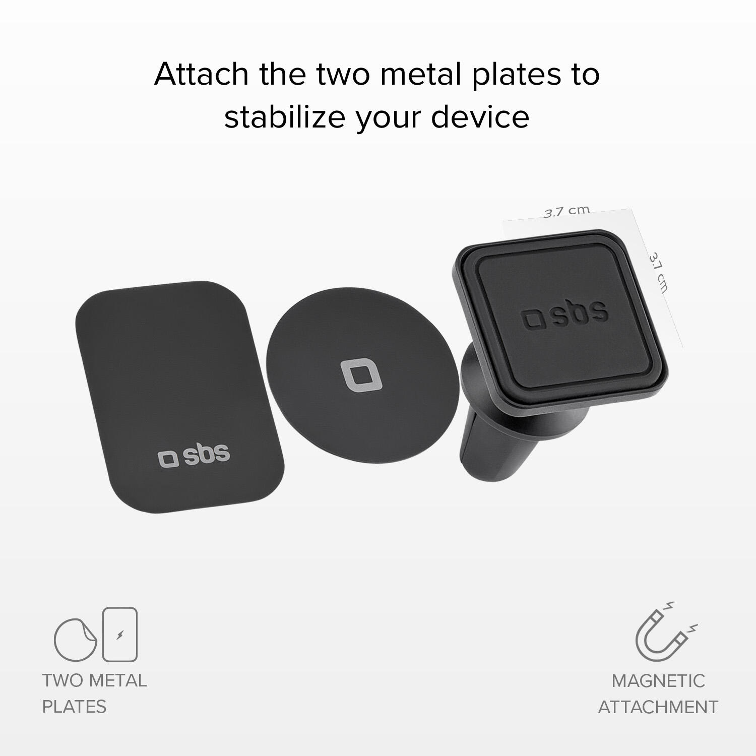 Supporto auto quadrato magnetico per telefono con fissaggio a clip 2/4