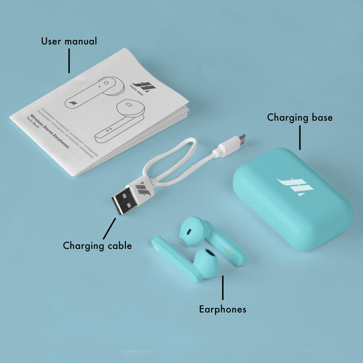 TWS Beat – Écouteurs Twin avec marche-arrêt automatique et station de charge 6/7