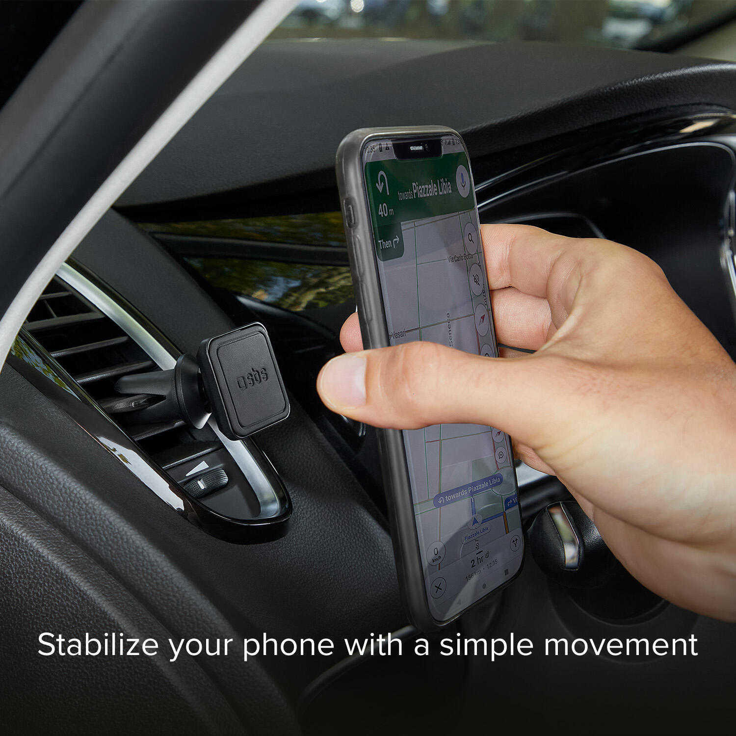 Supporto auto quadrato magnetico per telefono con fissaggio a clip 4/4
