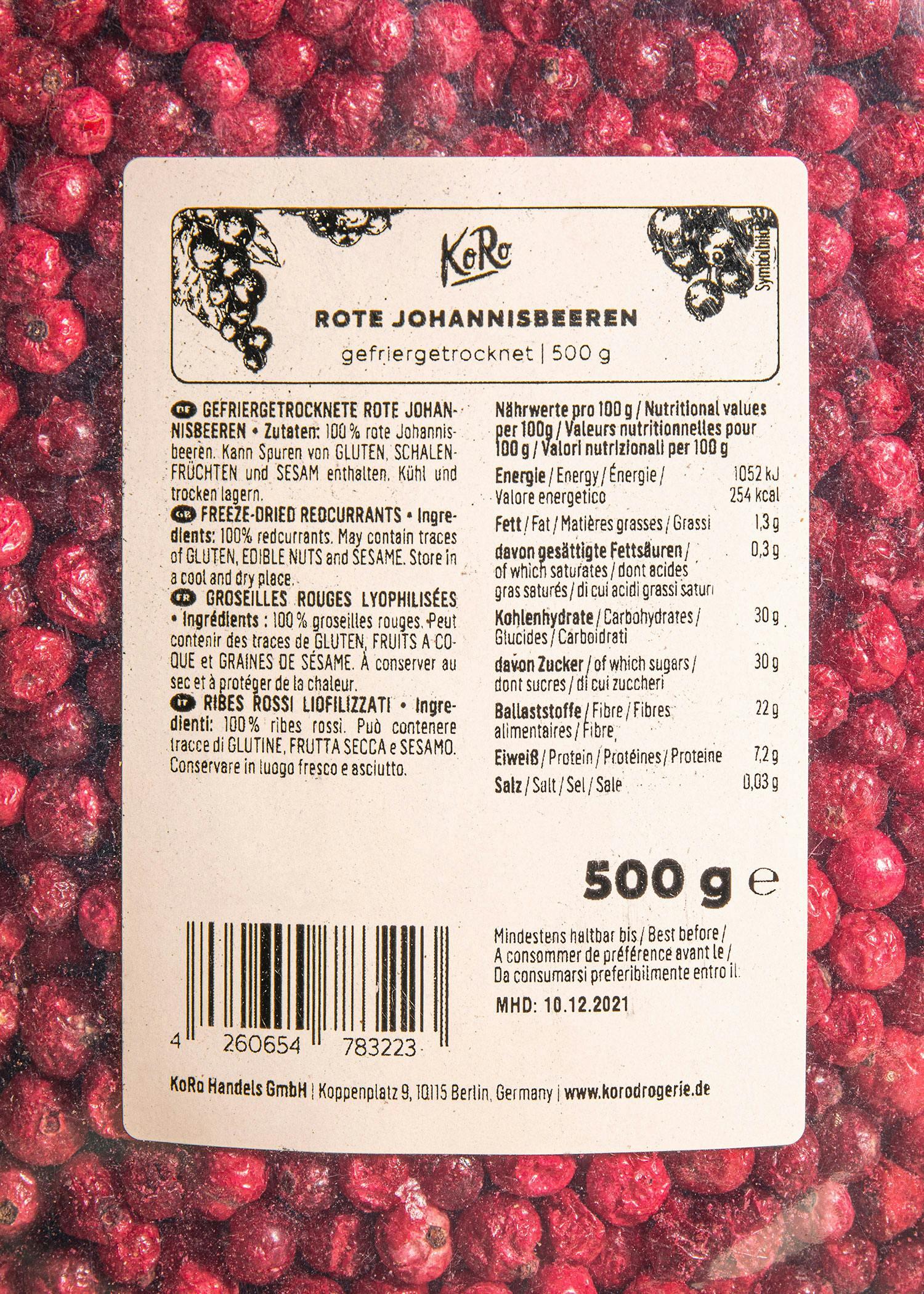 KoRo - Groseilles lyophilisées - 500 g 4/6
