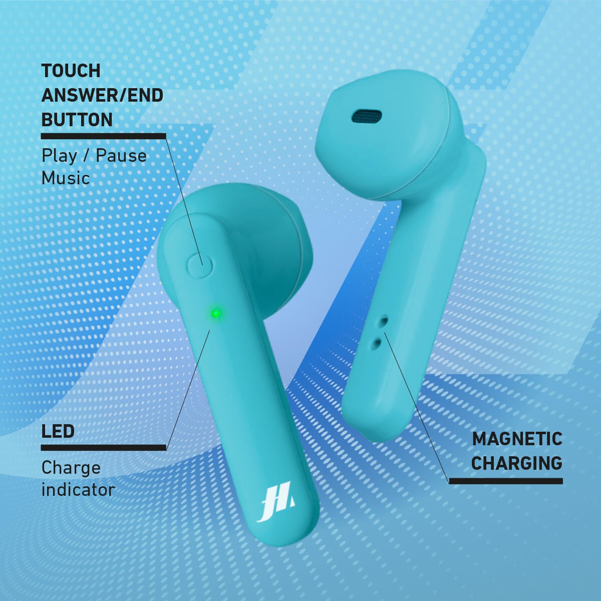TWS Beat – Écouteurs Twin avec marche-arrêt automatique et station de charge 4/7
