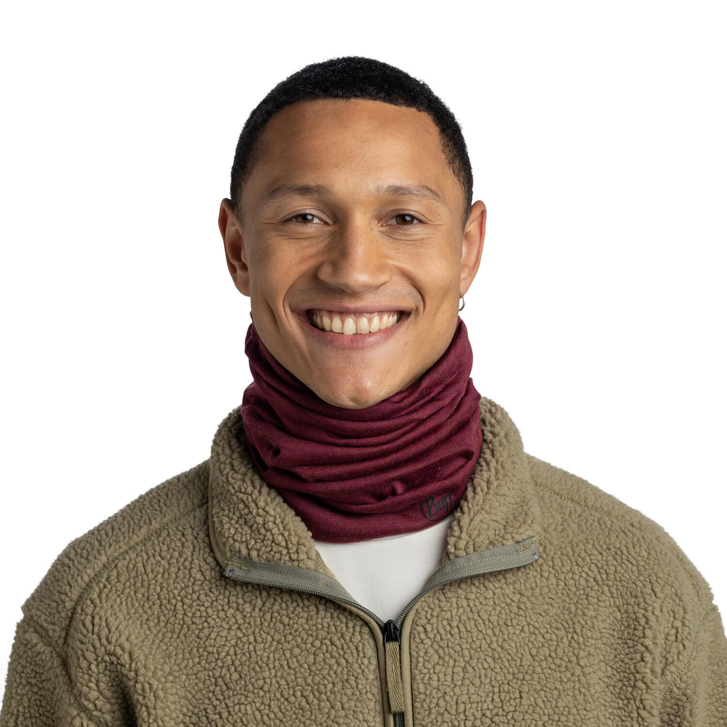 Braga de cuello Merino Midweight Unisex Buff Rojo 3/5