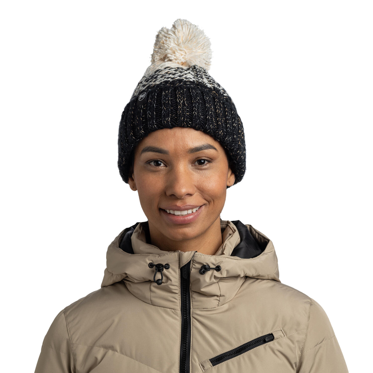 Gorro Knitted & Fleece Band Mujer Buff Negro ÚNICA 3/5