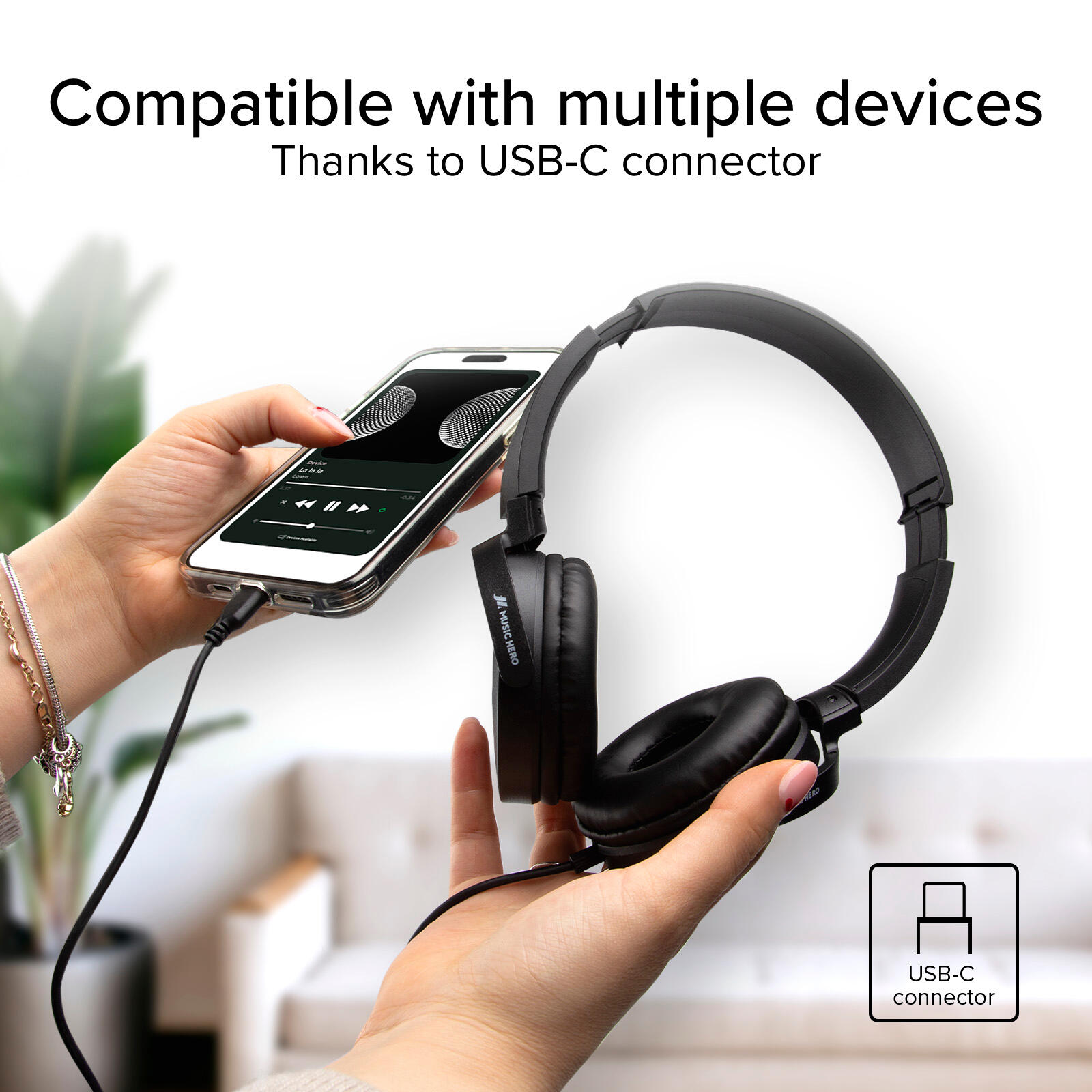 Cuffie a filo con USB-C e padiglioni morbidi rotanti 2/7