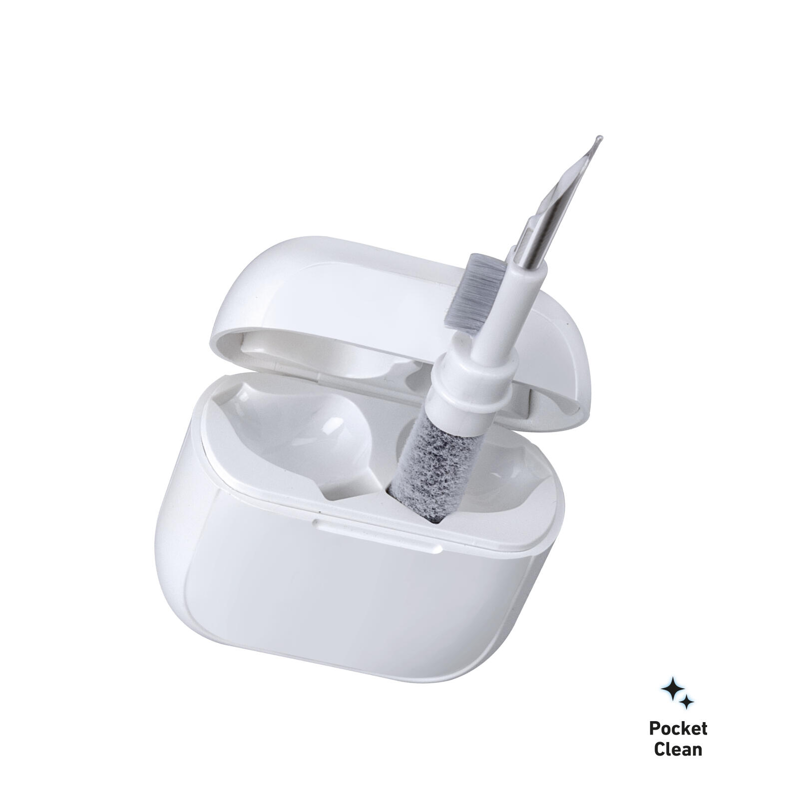 Kit de nettoyage 3 en 1 pour écouteurs avec embout métal, brosse et plumeau 3/5