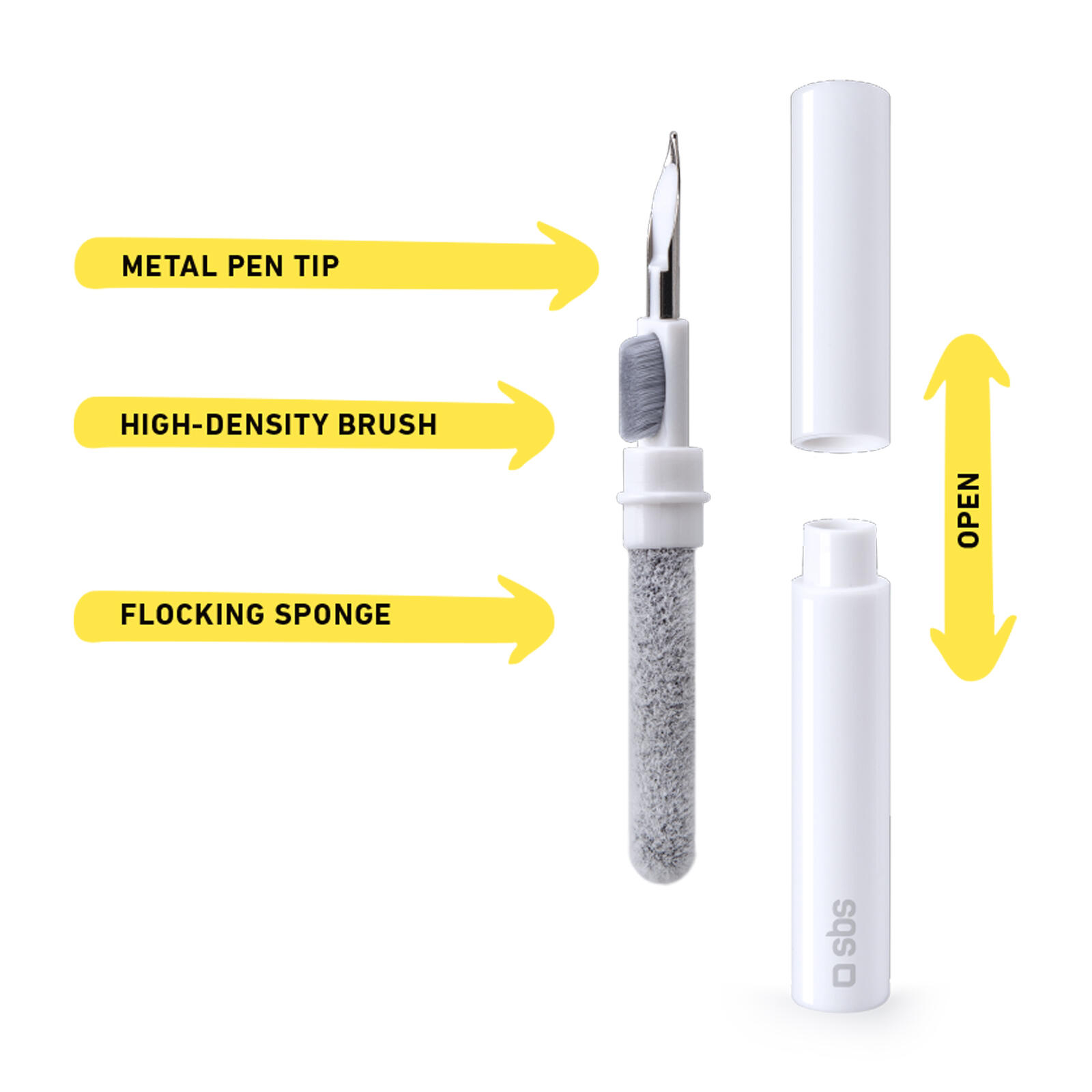 Kit de nettoyage 3 en 1 pour écouteurs avec embout métal, brosse et plumeau 2/5