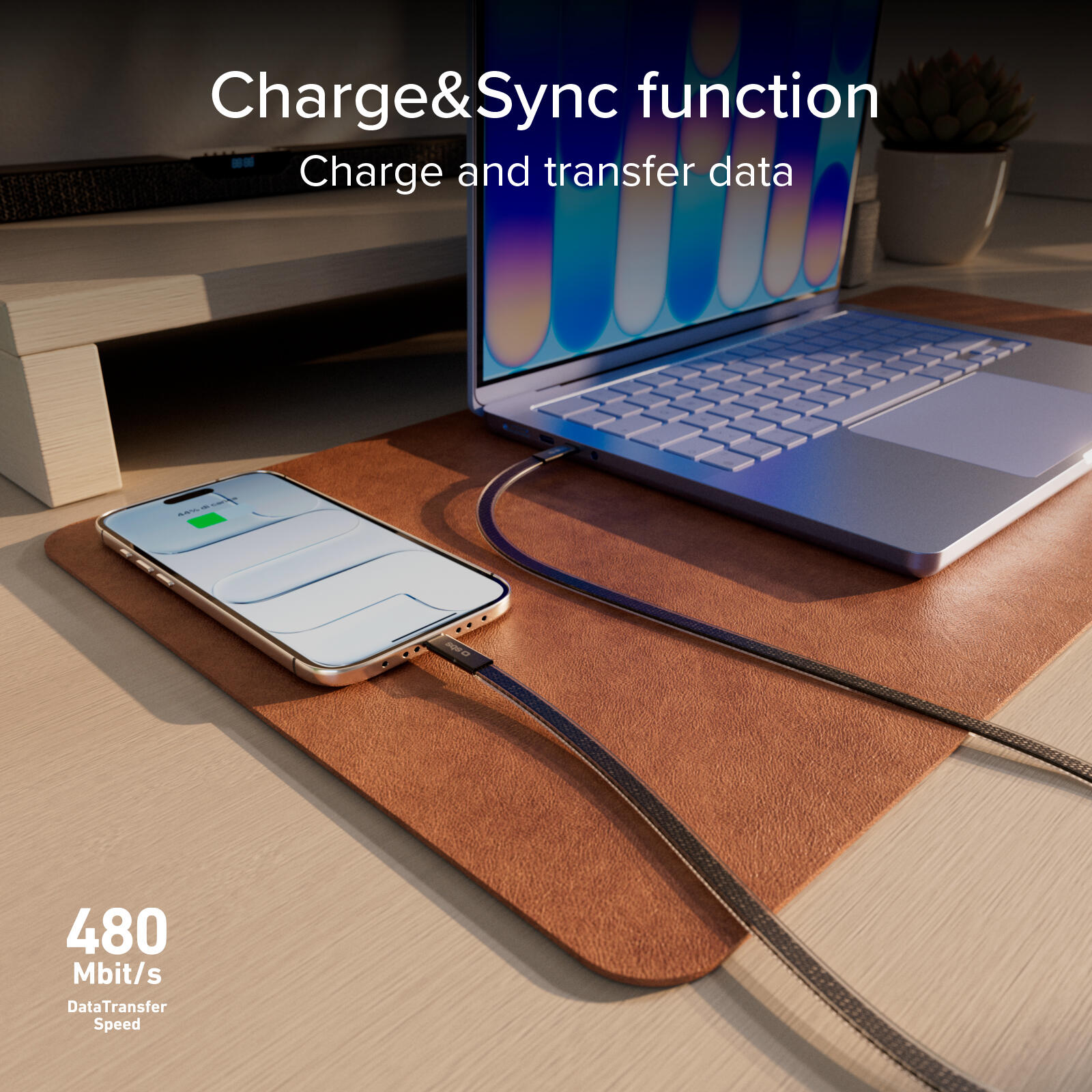 Câble fin pour charge et données avec connecteurs USB-C 2.0, 1 m 7/7