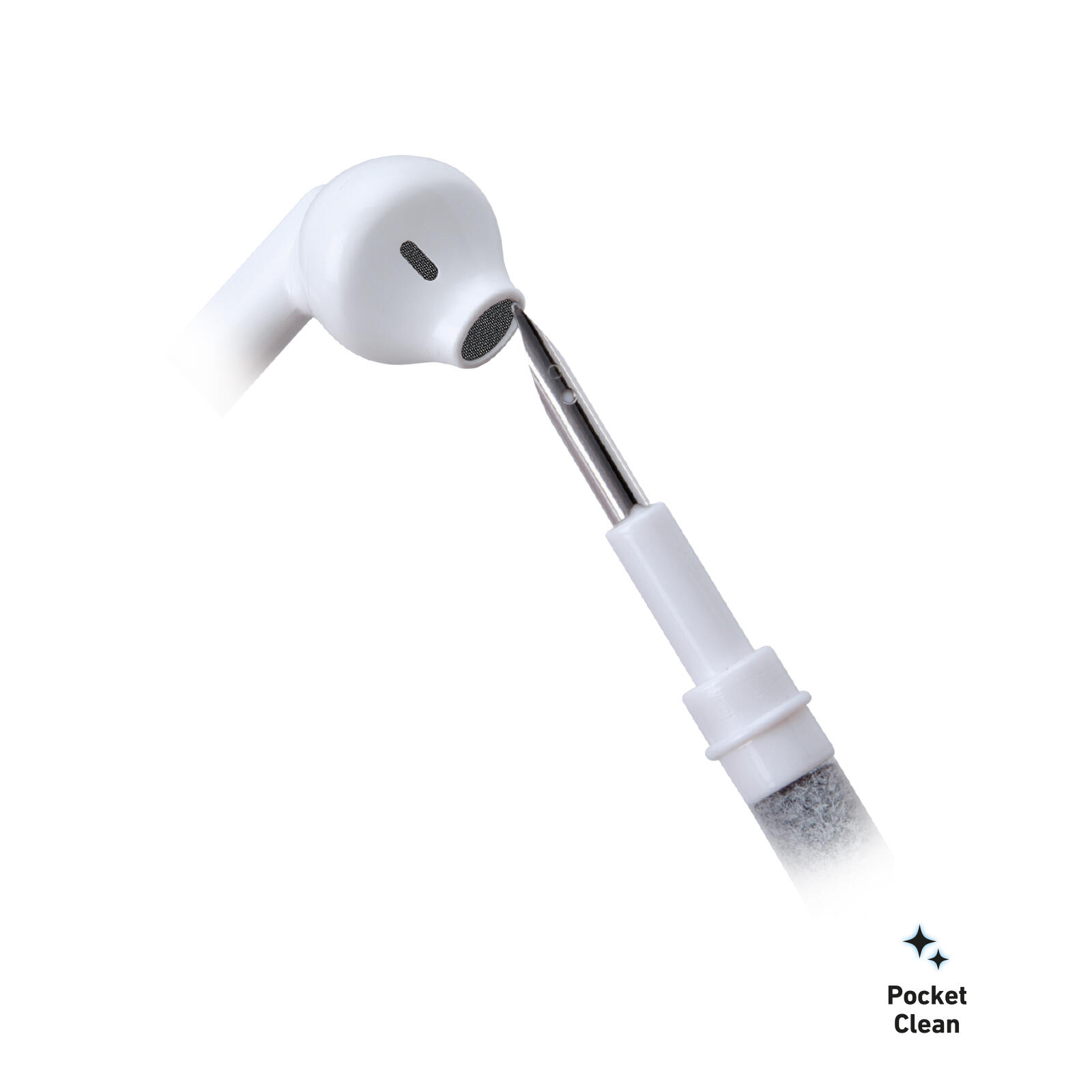 Kit de nettoyage 3 en 1 pour écouteurs avec embout métal, brosse et plumeau 5/5