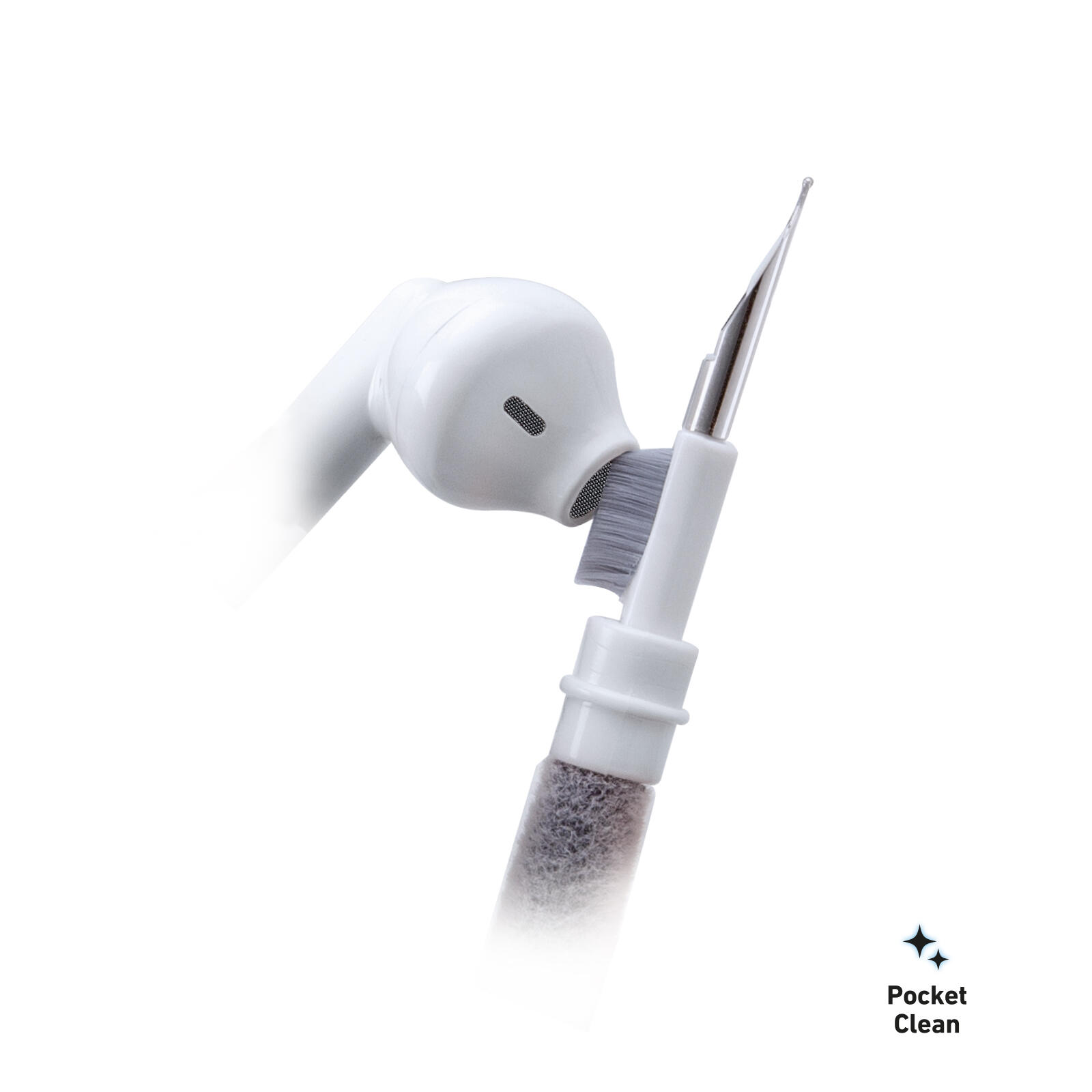 Kit de nettoyage 3 en 1 pour écouteurs avec embout métal, brosse et plumeau 4/5