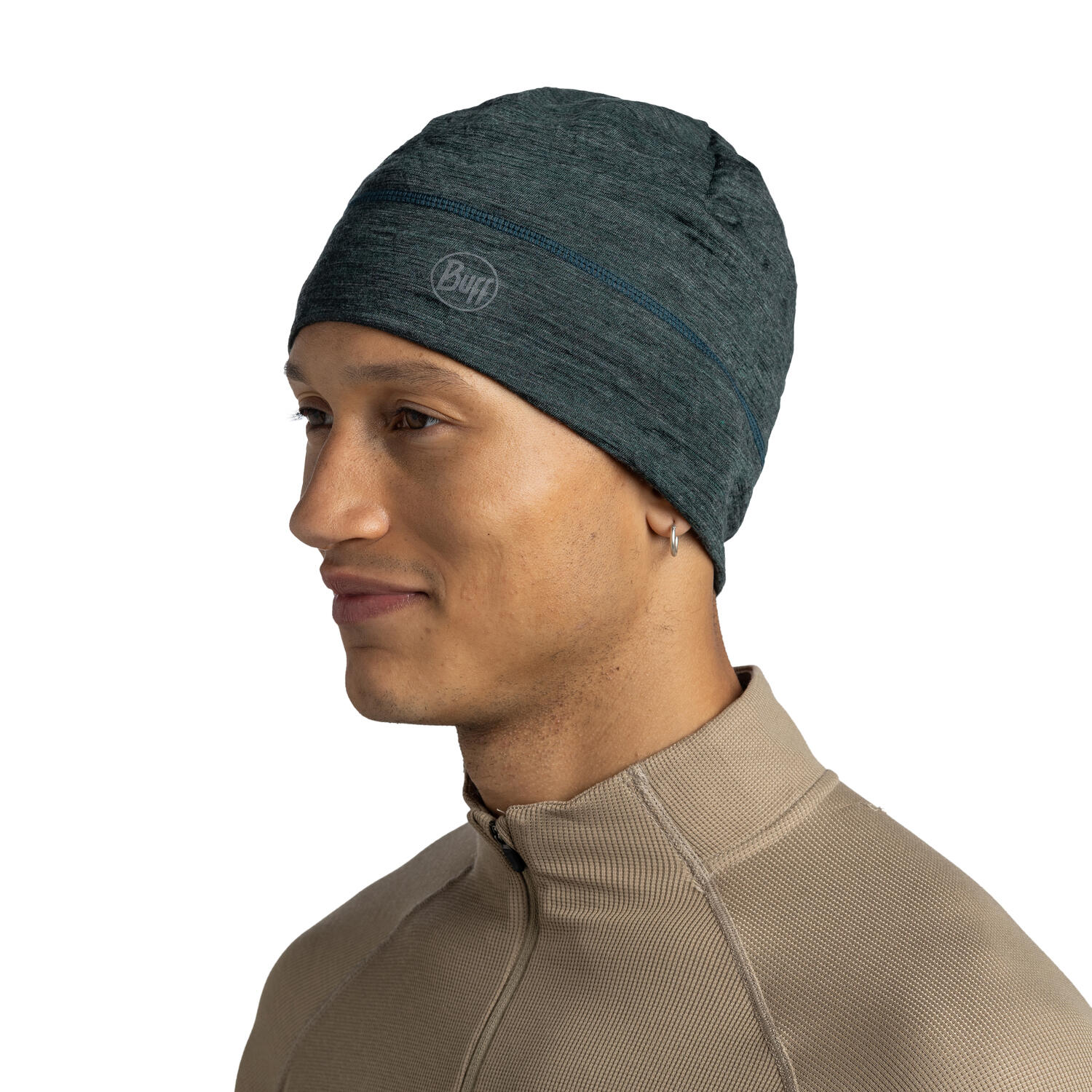 Gorro cinzento em lã merino 100% - leve e confortável 6/7