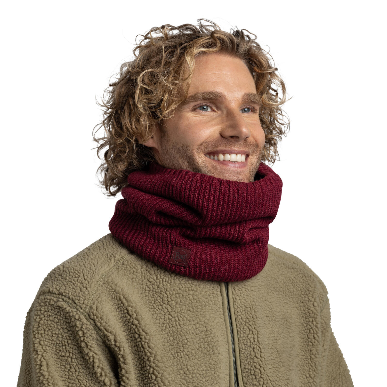 Cache-cou tricoté & Fleece Unisex Buff Rouge TAILLE UNIQUE 3/5