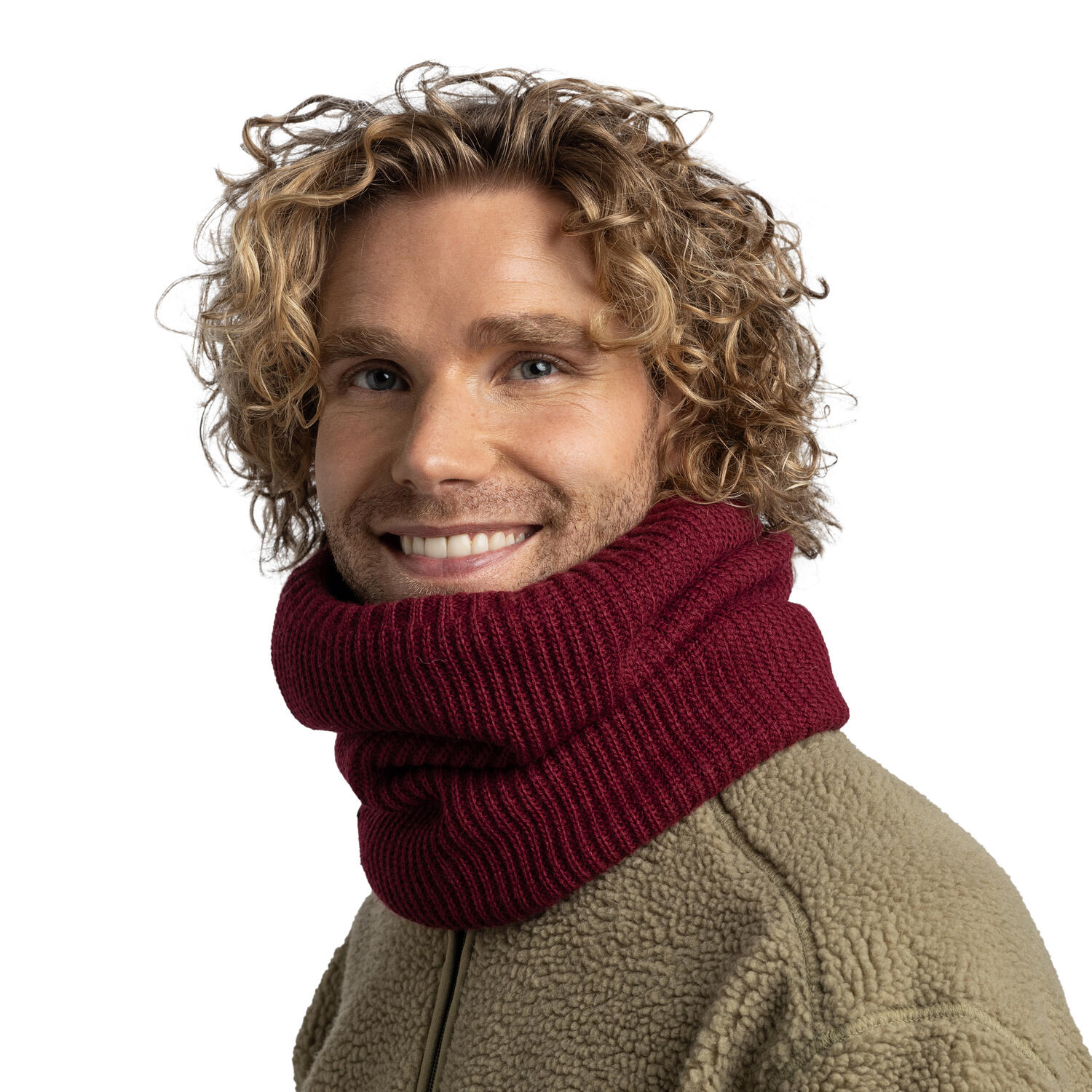 Cache-cou tricoté & Fleece Unisex Buff Rouge TAILLE UNIQUE 4/5