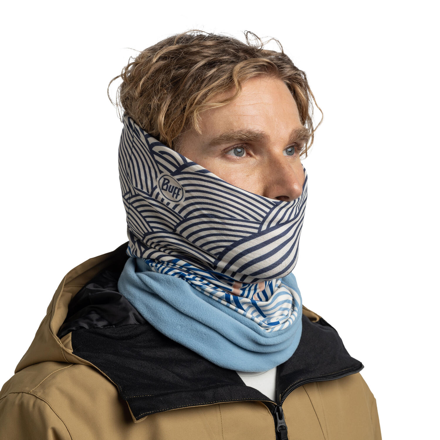 257 Buff blauwe fleece nekwarmer 136879-739 4/5