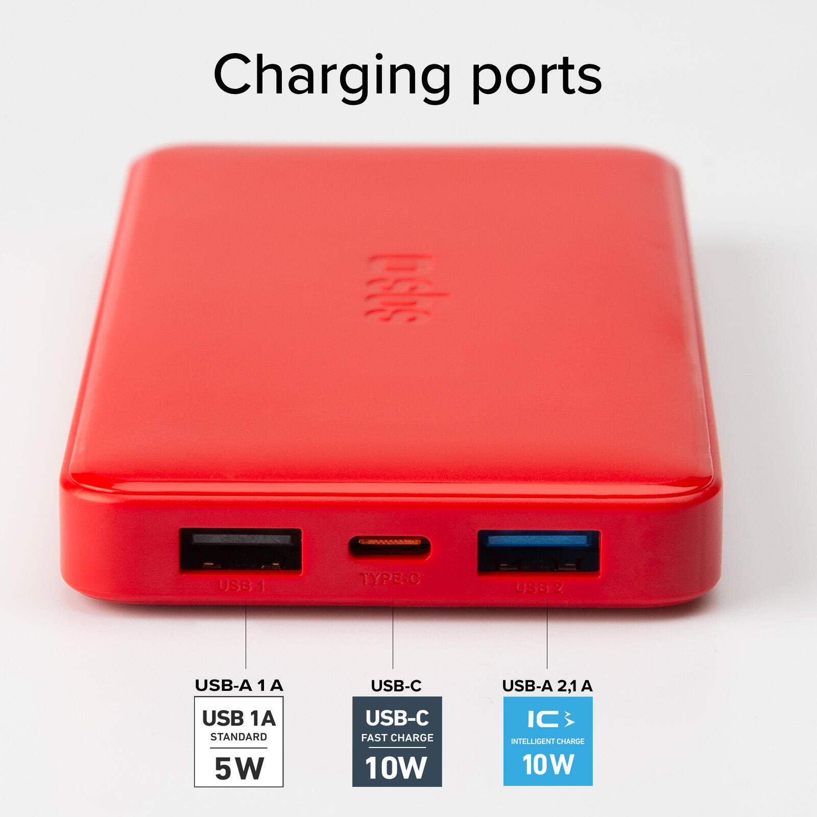 Power bank 10.000 mAh extra slim con porta USB 2.1A Intelligent Charge (IC) 3/7