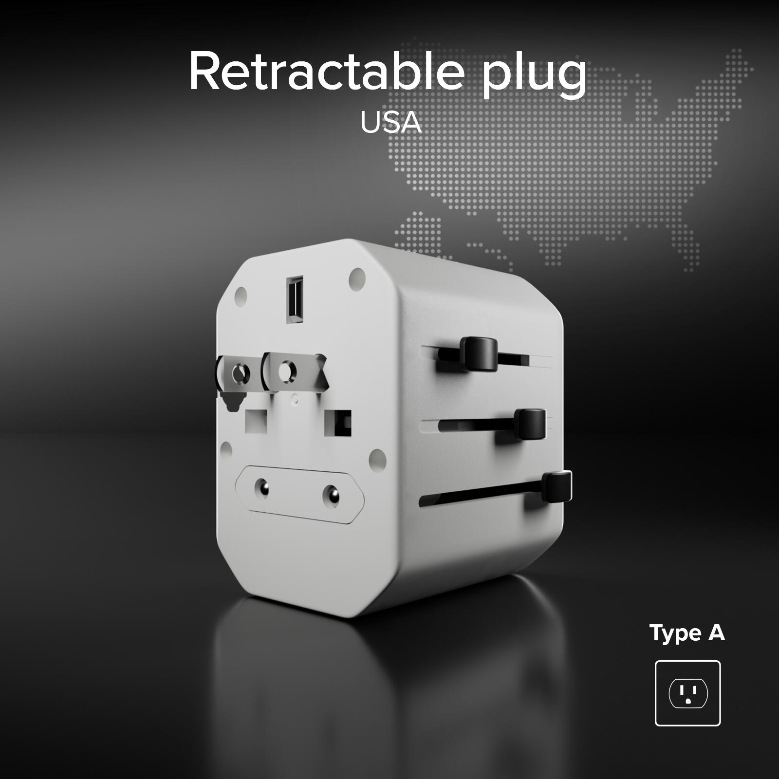 Adaptateur universel de voyage Europe, Amérique, Asie, Afrique 7/7