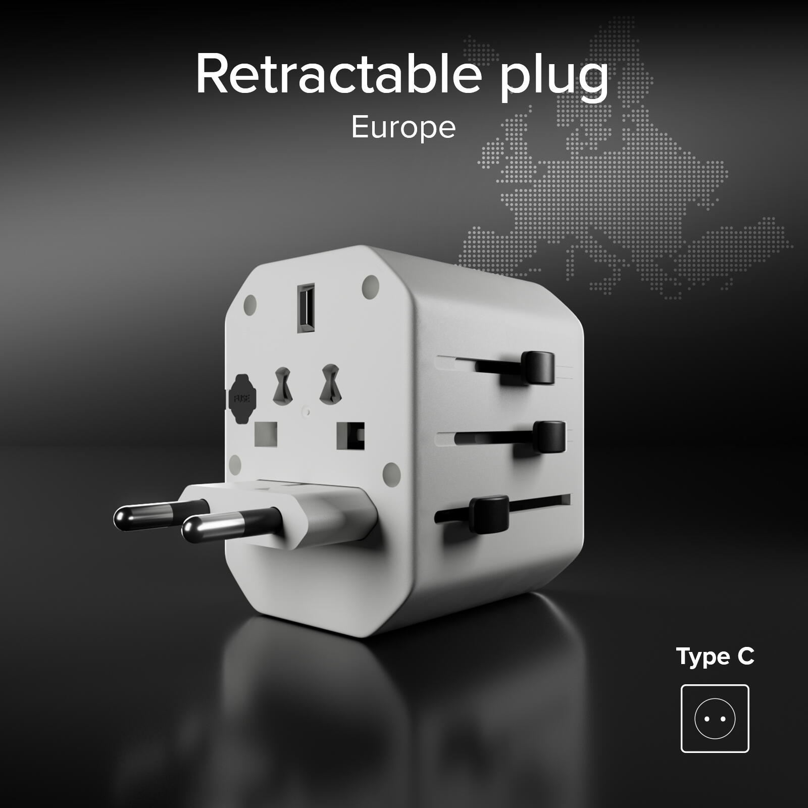 Adaptateur universel de voyage Europe, Amérique, Asie, Afrique 5/7