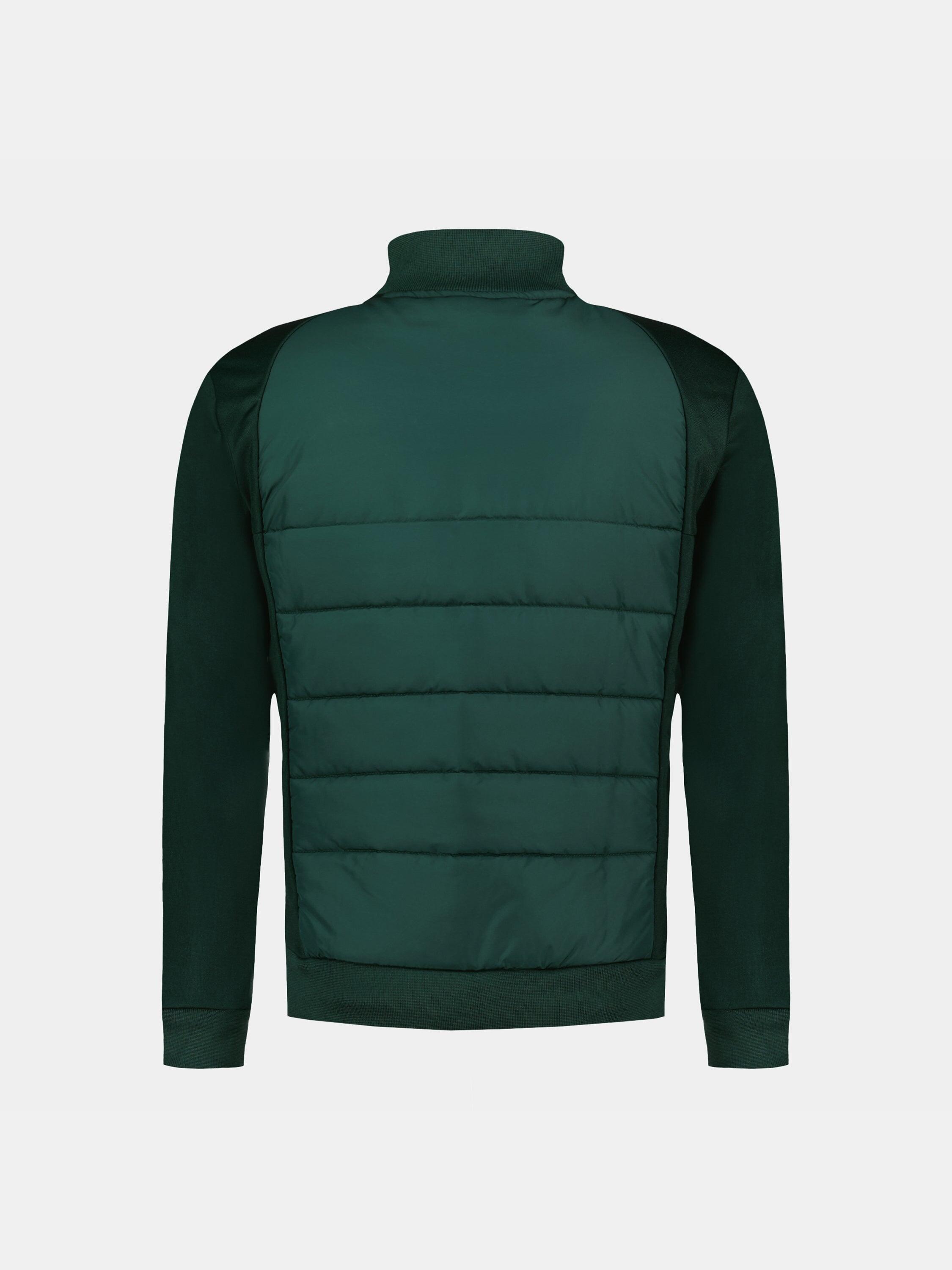 Veste zippée matelassée bi-matière avec détail tricolore Hybride 3/4