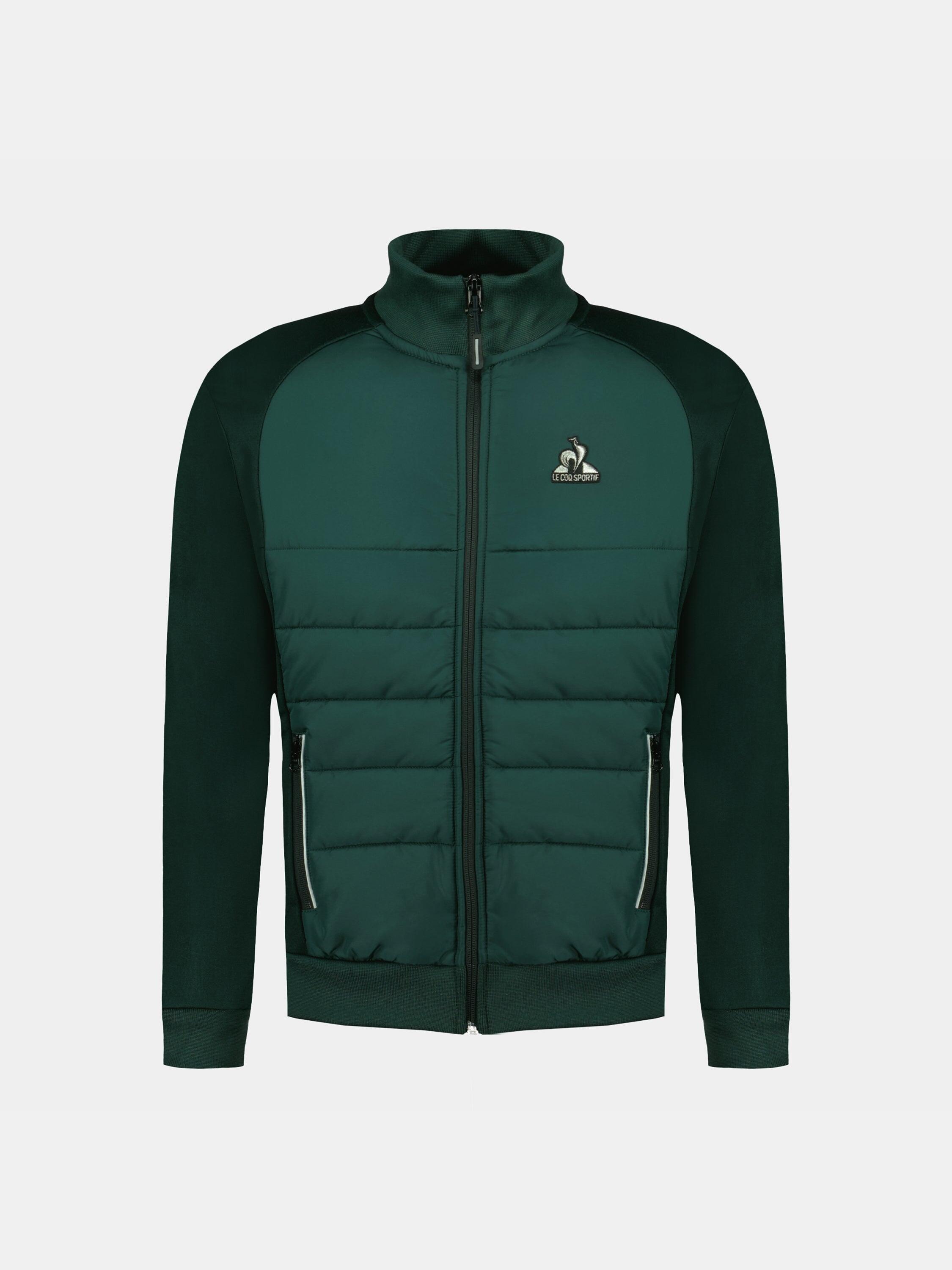 Veste zippée matelassée bi-matière avec détail tricolore Hybride 2/4