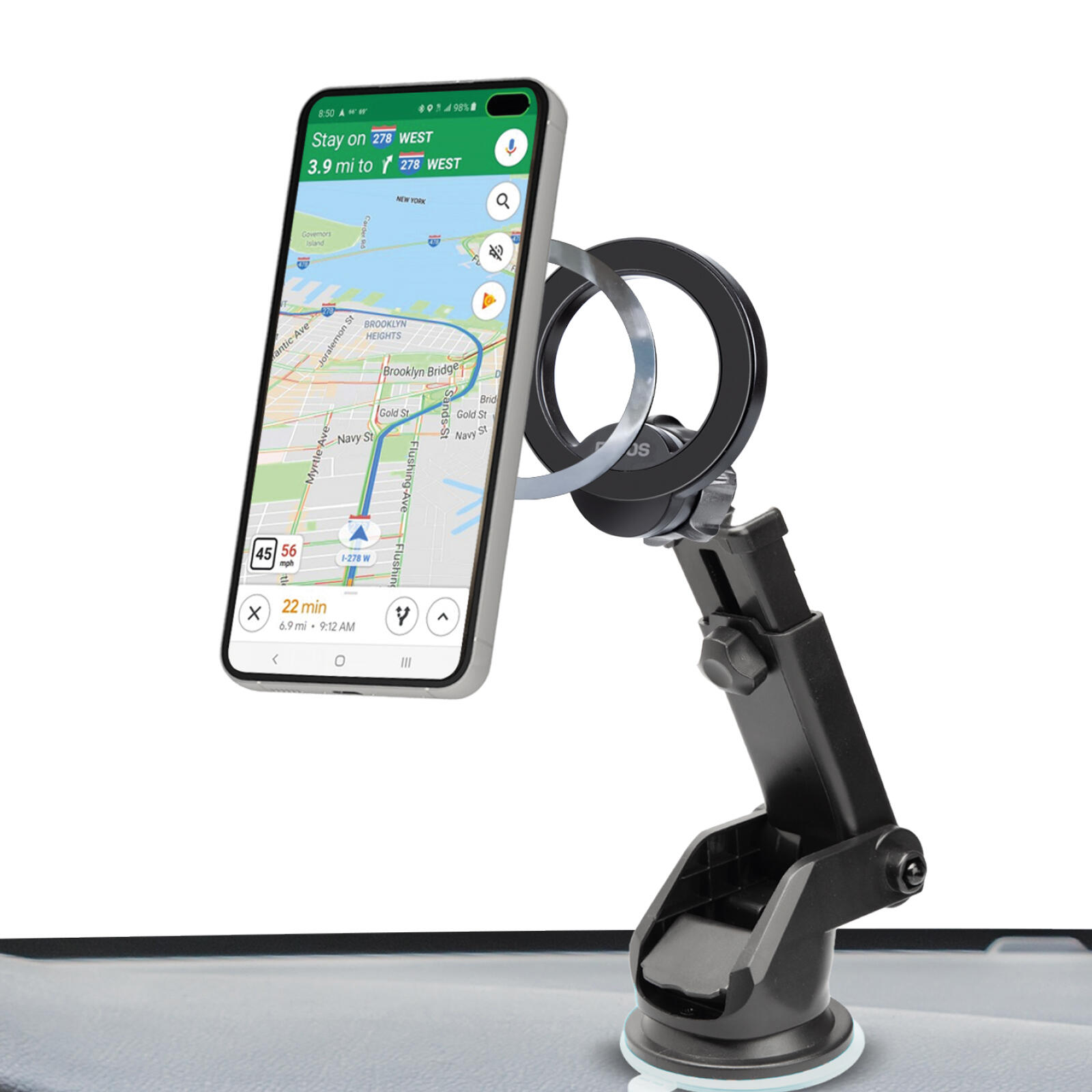 Support voiture magnétique tableau de bord/pare‑brise MagSafe 3/3