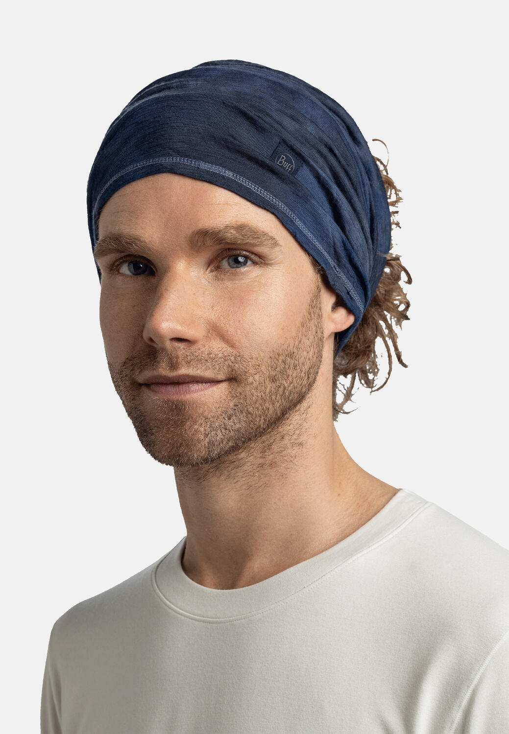 Braga de cuello Merino Lightweight Natural Tye Dye Unisex Buff Azul oscuro 4/5
