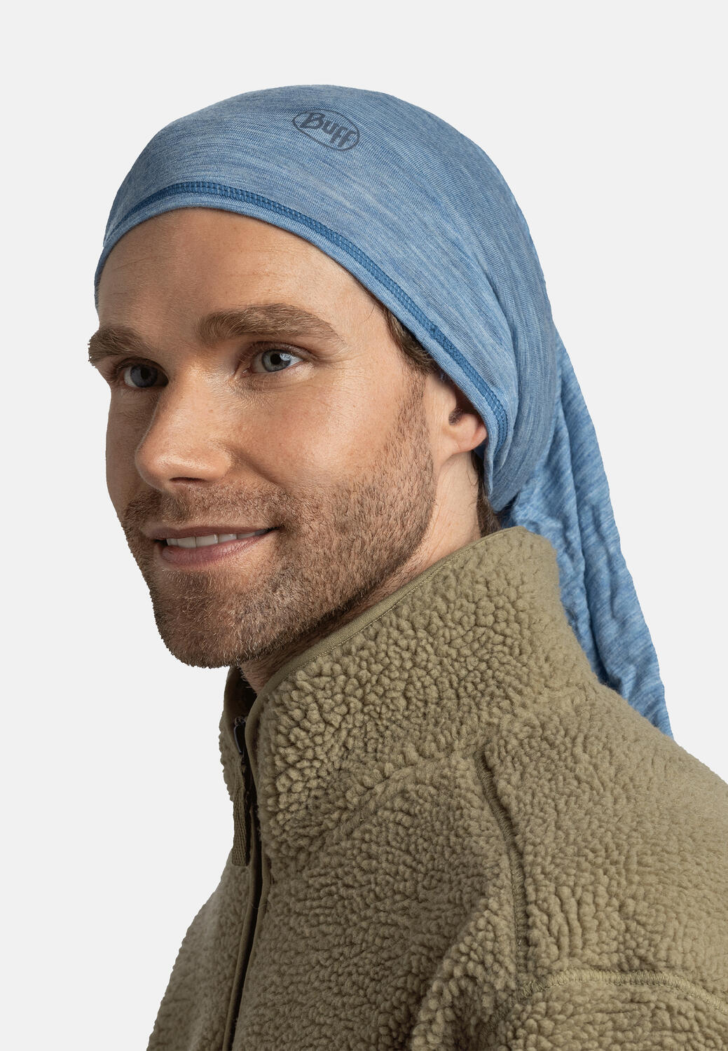 Chusta wielofunkcyjna Buff Lightweight Merino Wool - solid lake blue 6/6