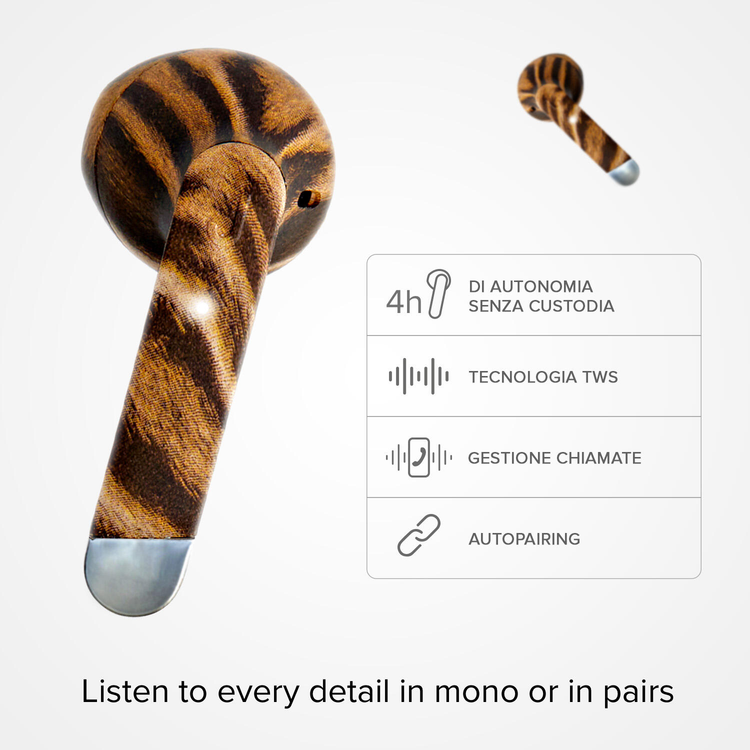 Hoox - Écouteurs TWS avec technologie Dual Leader 3/4