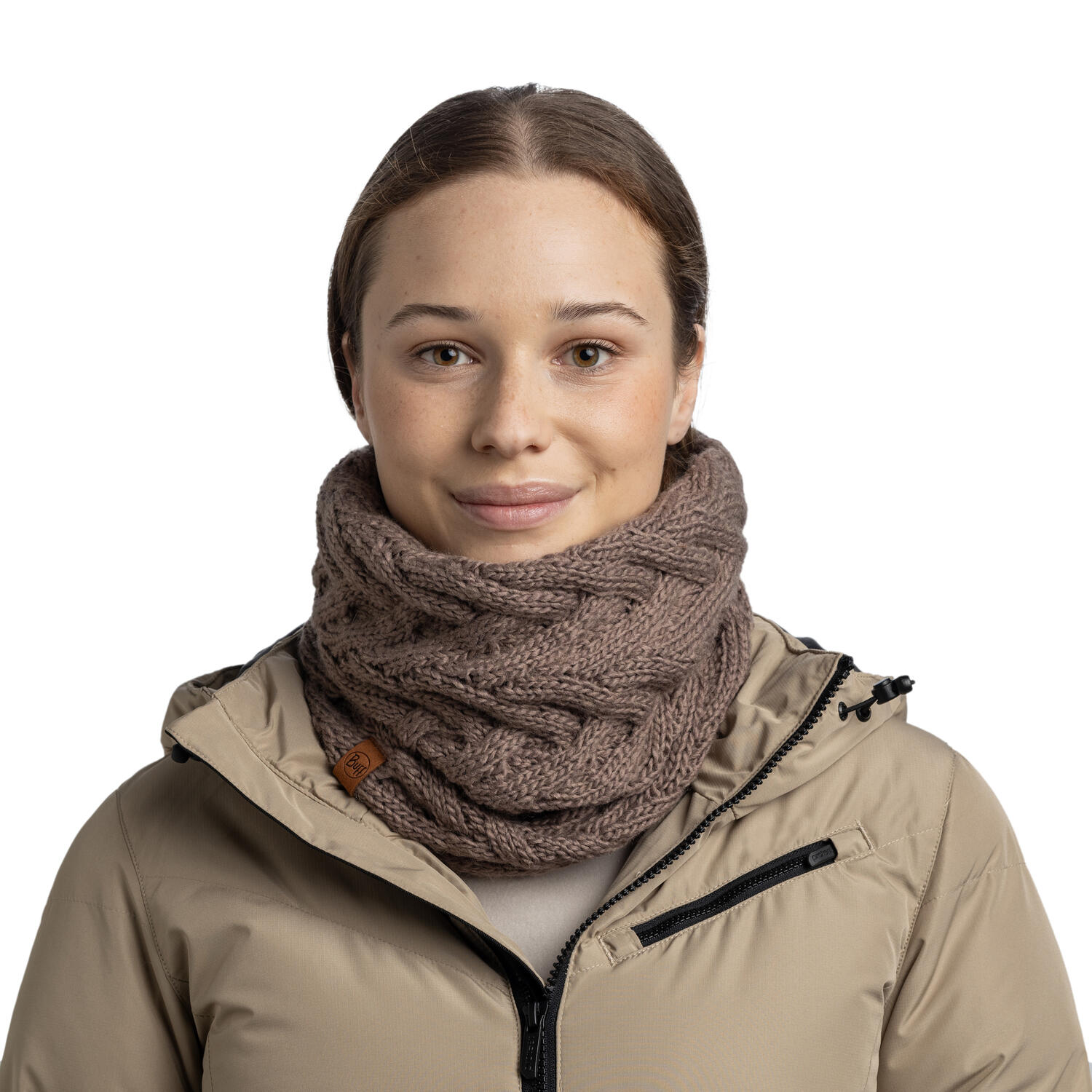 Braga de cuello Knitted & Fleece Mujer Buff Marrón ÚNICA 5/7