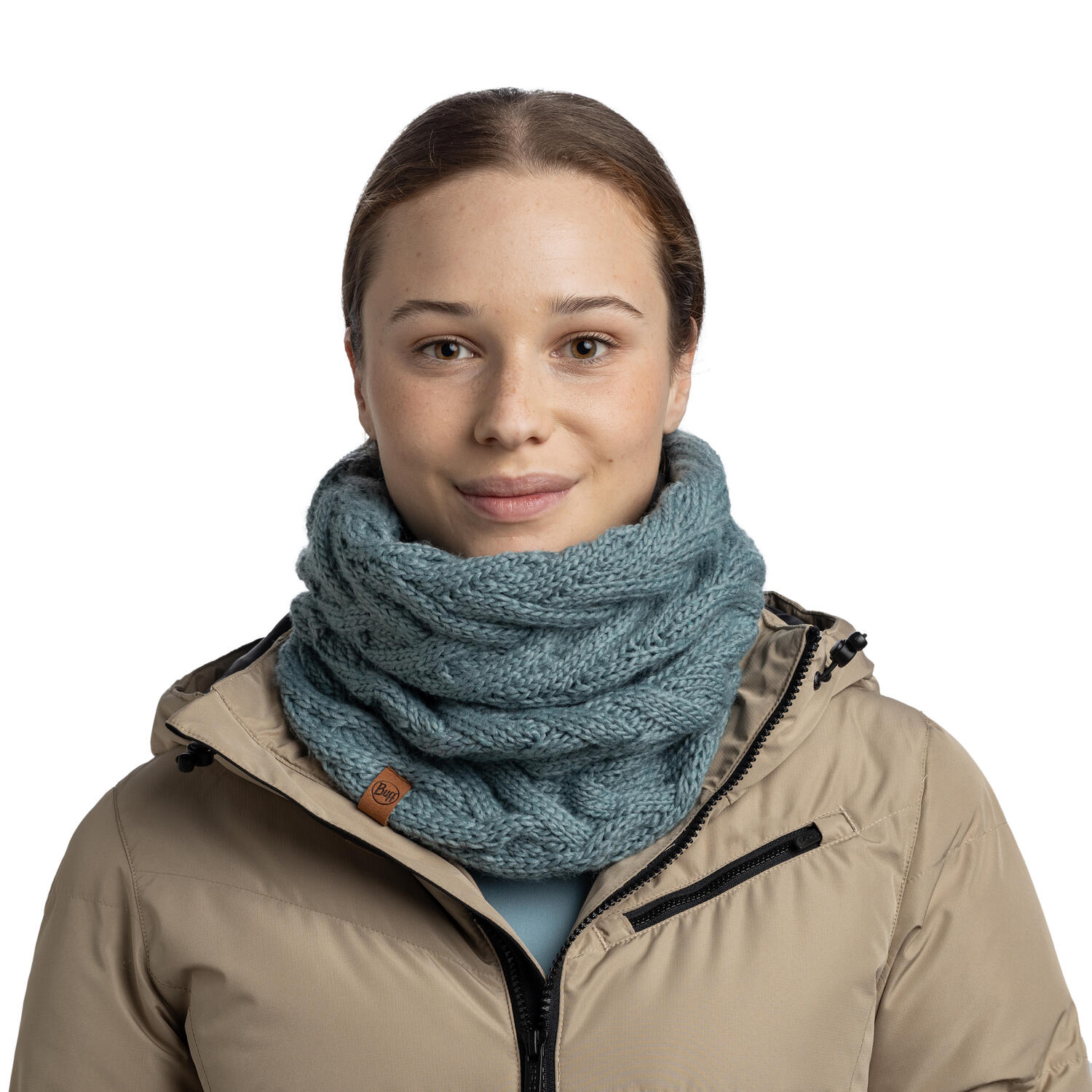 Komin na szyję damski Buff Knitted&Fleece Neckwarmer Caryn - blue glass 5/7