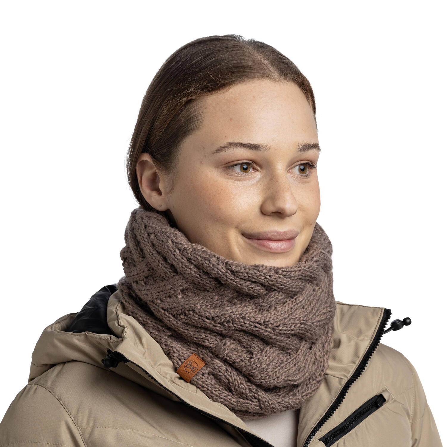Braga de cuello Knitted & Fleece Mujer Buff Marrón ÚNICA 6/7
