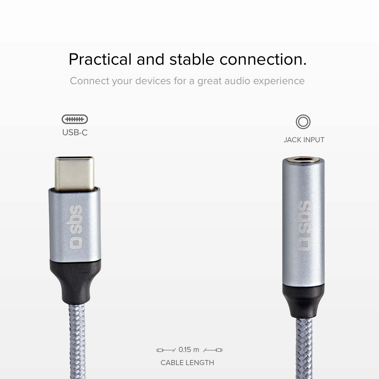 Adaptateur pour smartphone Type-C mâle – jack femelle 2/4