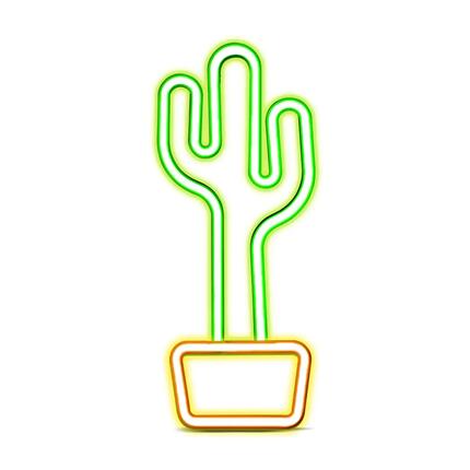 LED-lichtreclame "Cactus Glow On" met neoneffect voor gebruik binnenshuis.