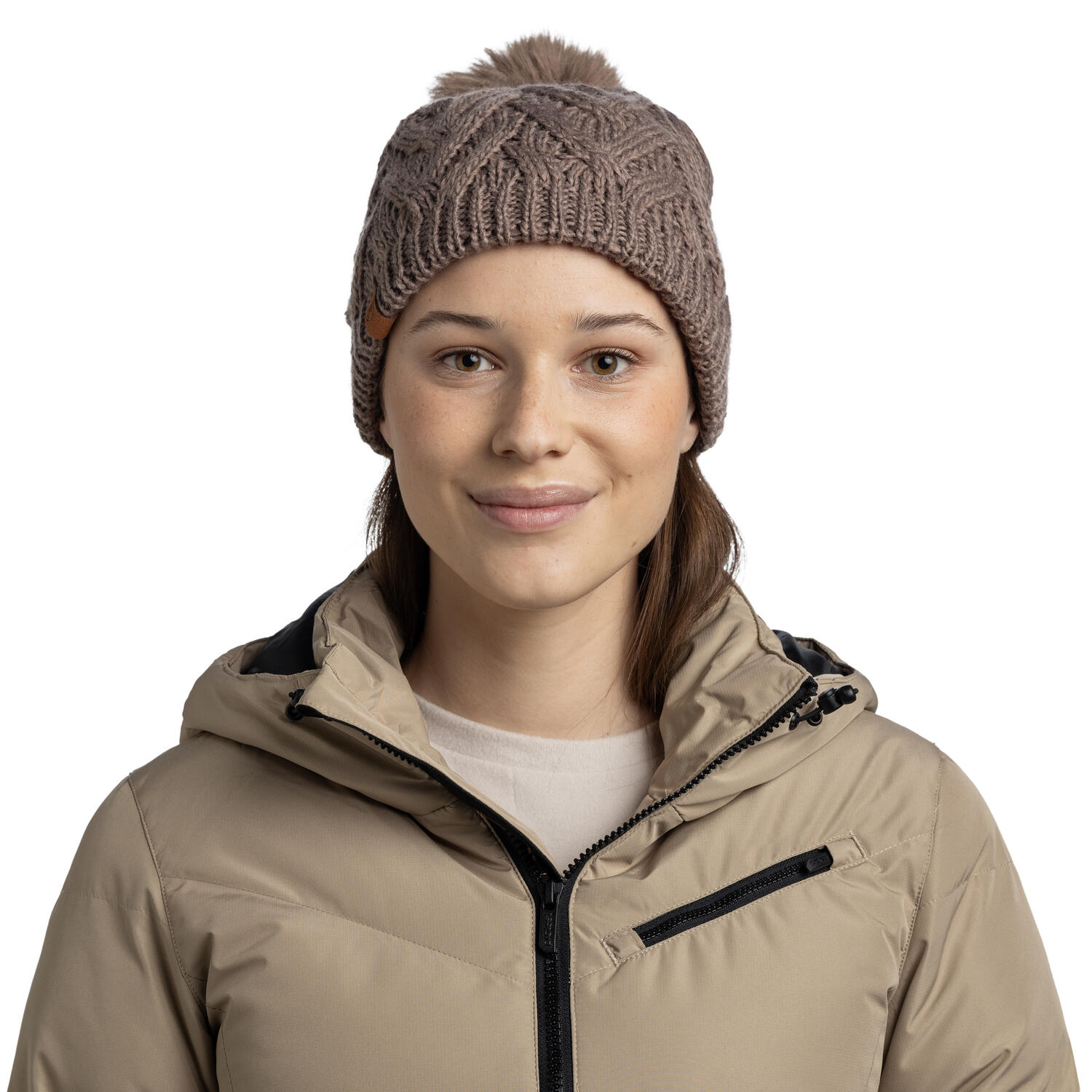 Gorro Knitted & Fleece Band Mujer Buff Marrón ÚNICA 5/7