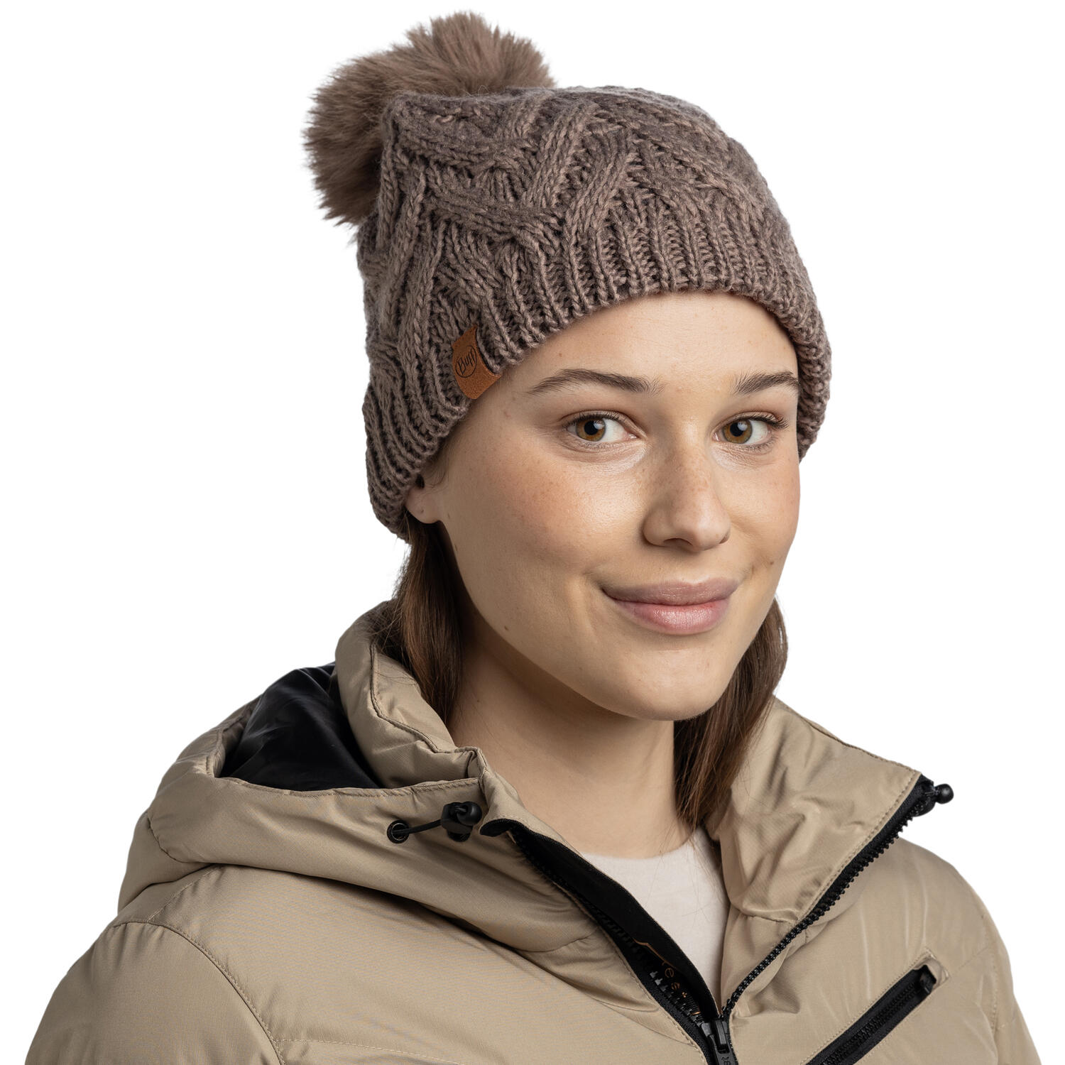 Gorro Knitted & Fleece Band Mujer Buff Marrón ÚNICA 6/7