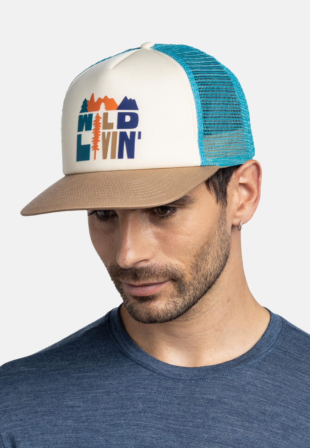 Gorra Trucker Unisex Buff Azul 5/7