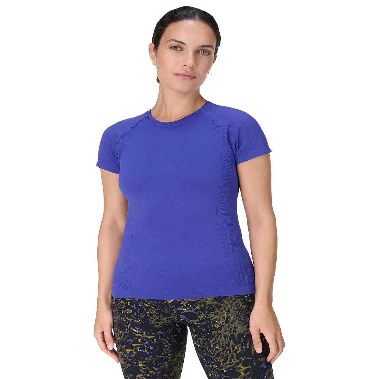 SWEATY BETTY Athlete Seamless Workout T-Shirt  KONINGSBLAUW S 3/7
