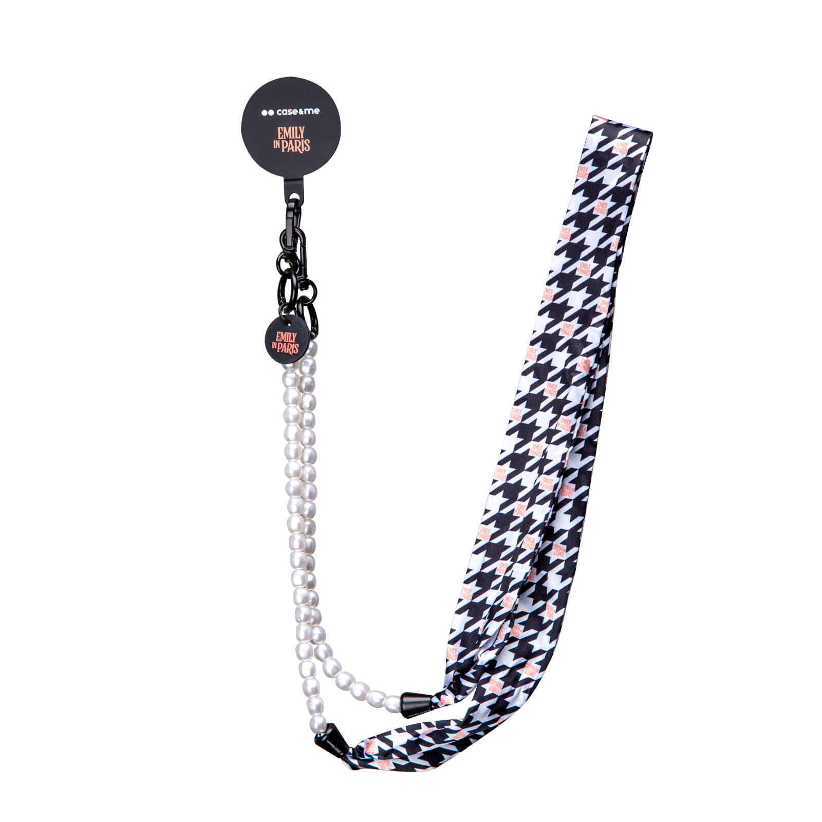 Bandoulière avec perles pour smartphone sur le thème d'Emily in Paris 1/4