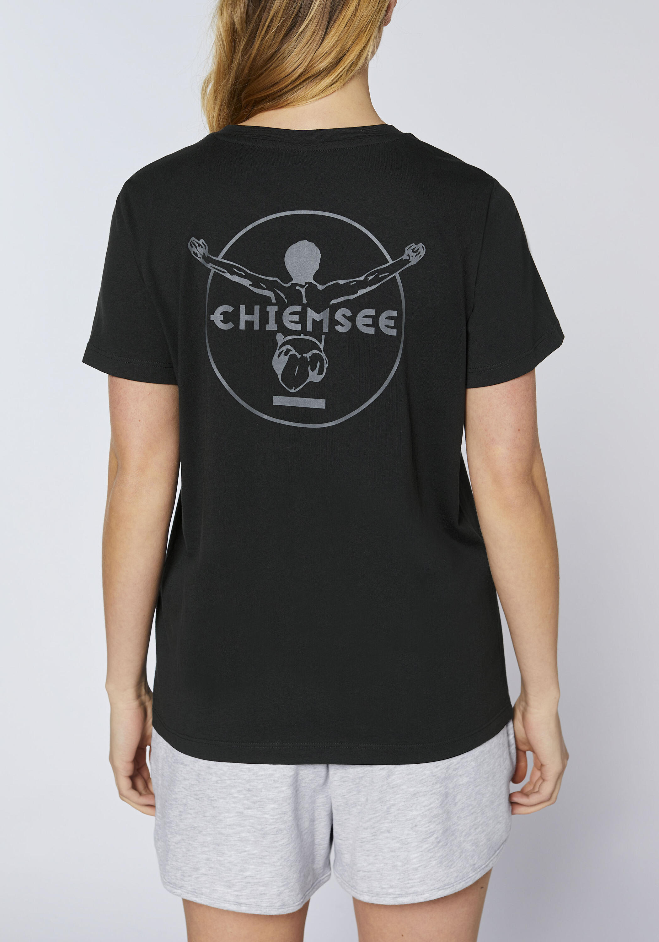 T-Shirt mit tonalem Stick & Print 7/7
