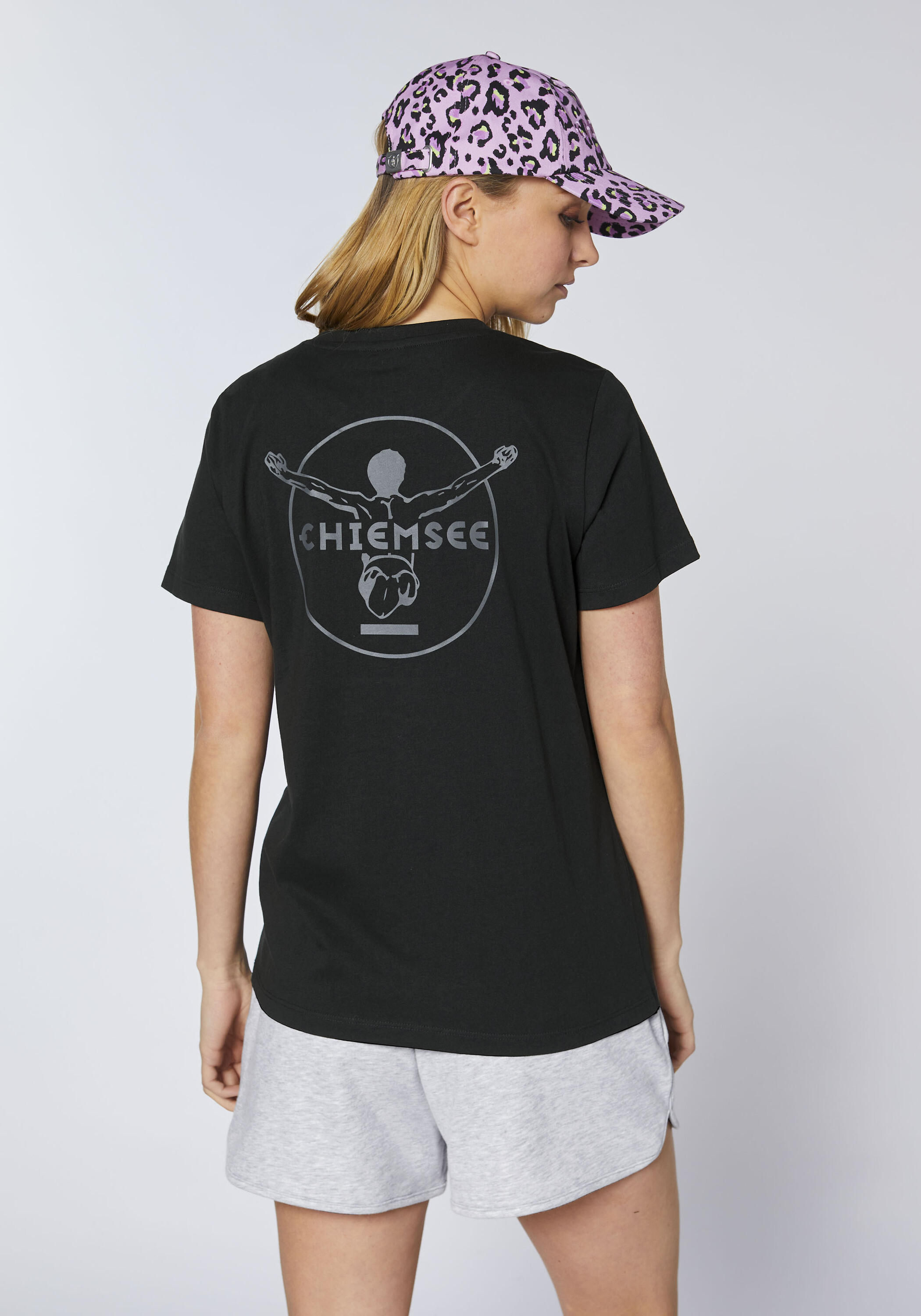 T-Shirt mit tonalem Stick & Print 4/7