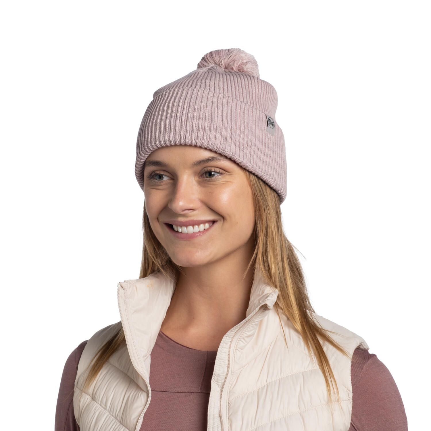 Bonnet Buff Renvi Rosewood avec pompon 5/7